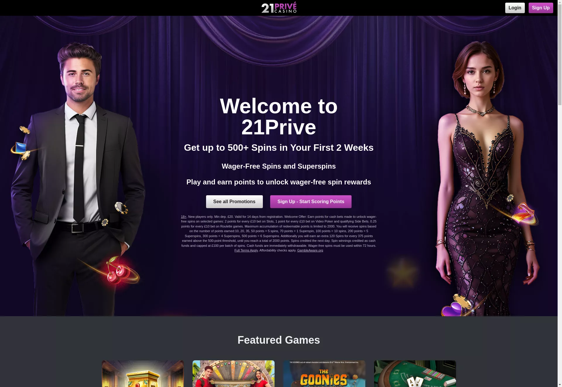 Desktop screen. 21 Prive Get up to 500 FS