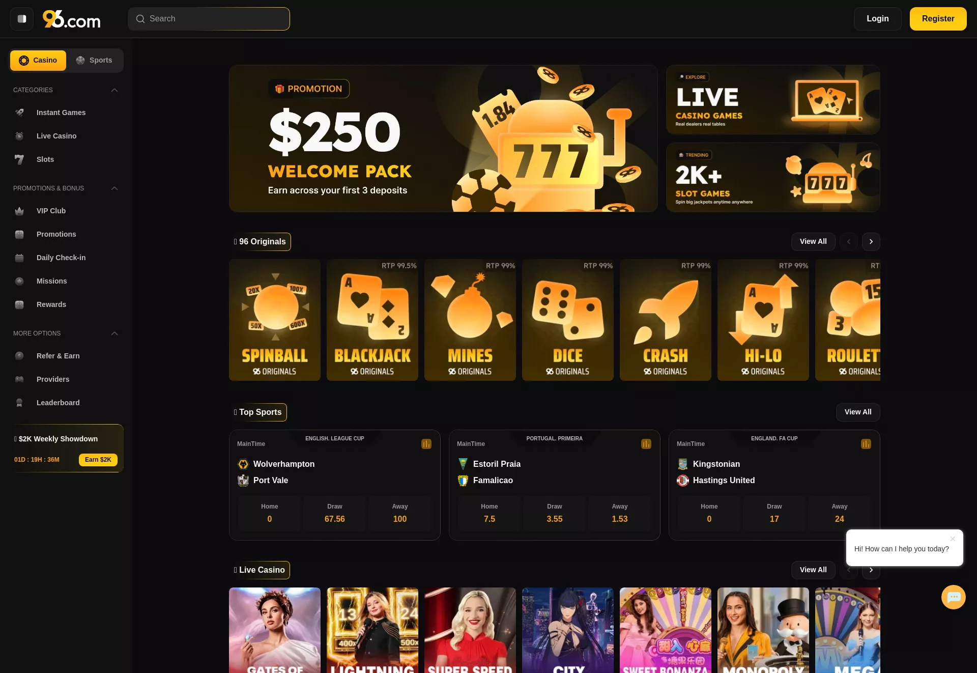 Desktop screen. 96.com 100% up to ₮25000
