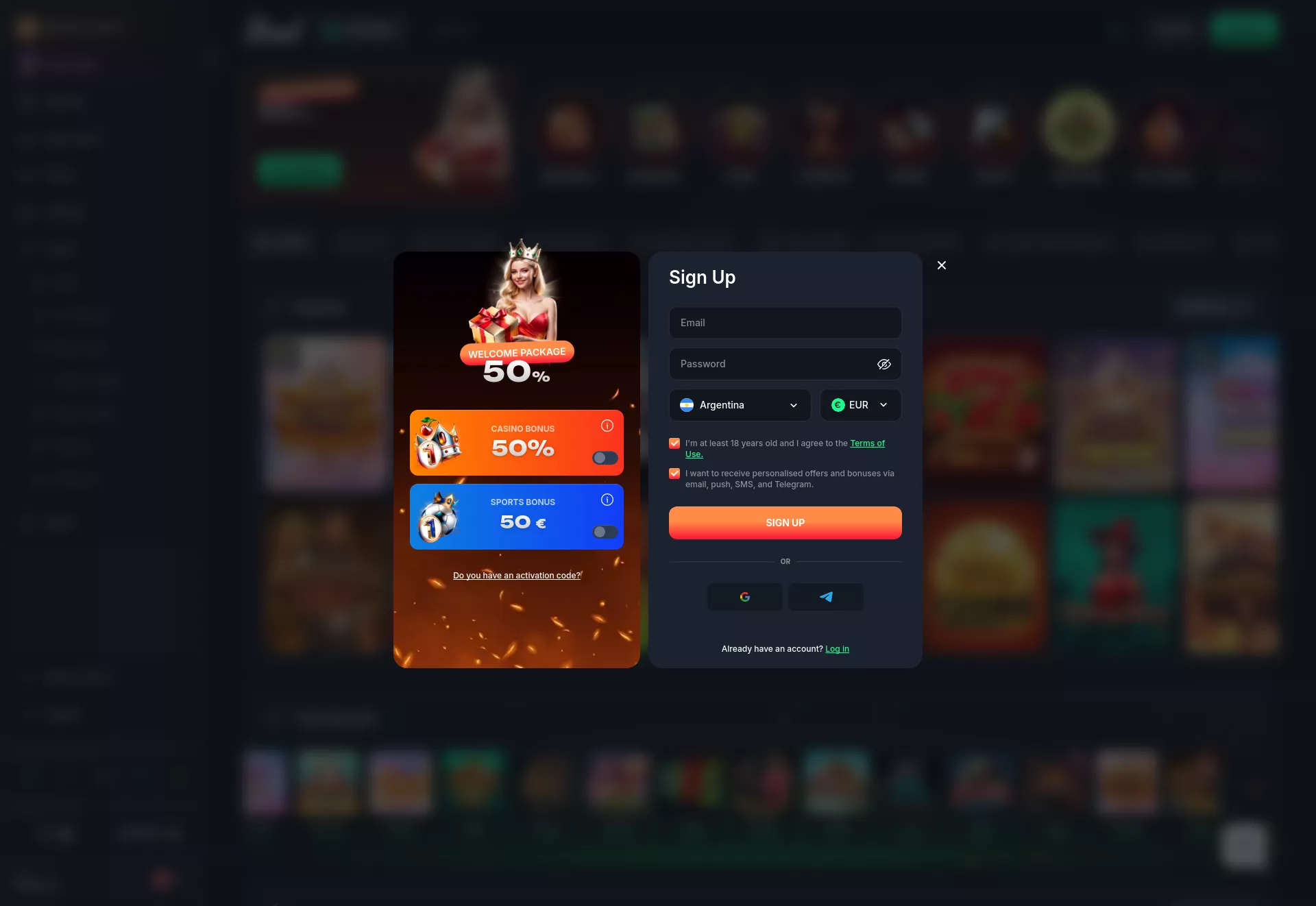 Desktop screen. Beef Casino Up to $900 + 600 FS