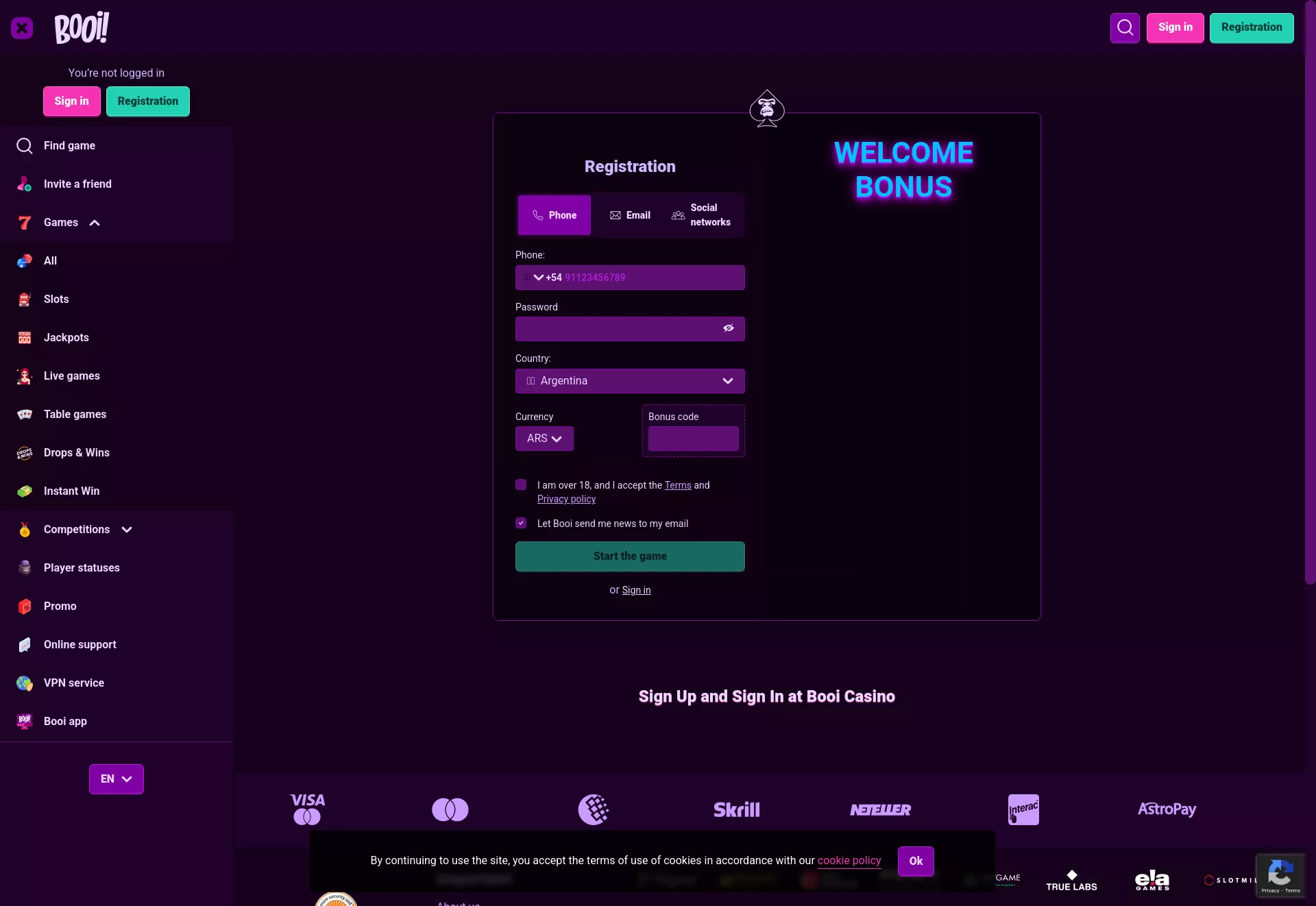 Desktop screen. Booi Up to $1500 + 100 FS