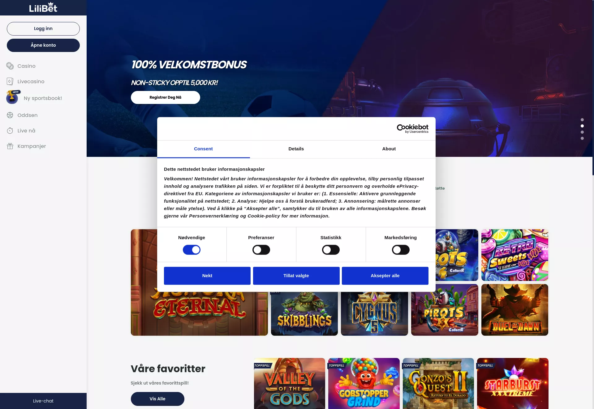 Desktop screen. CasinoMega Up to $700