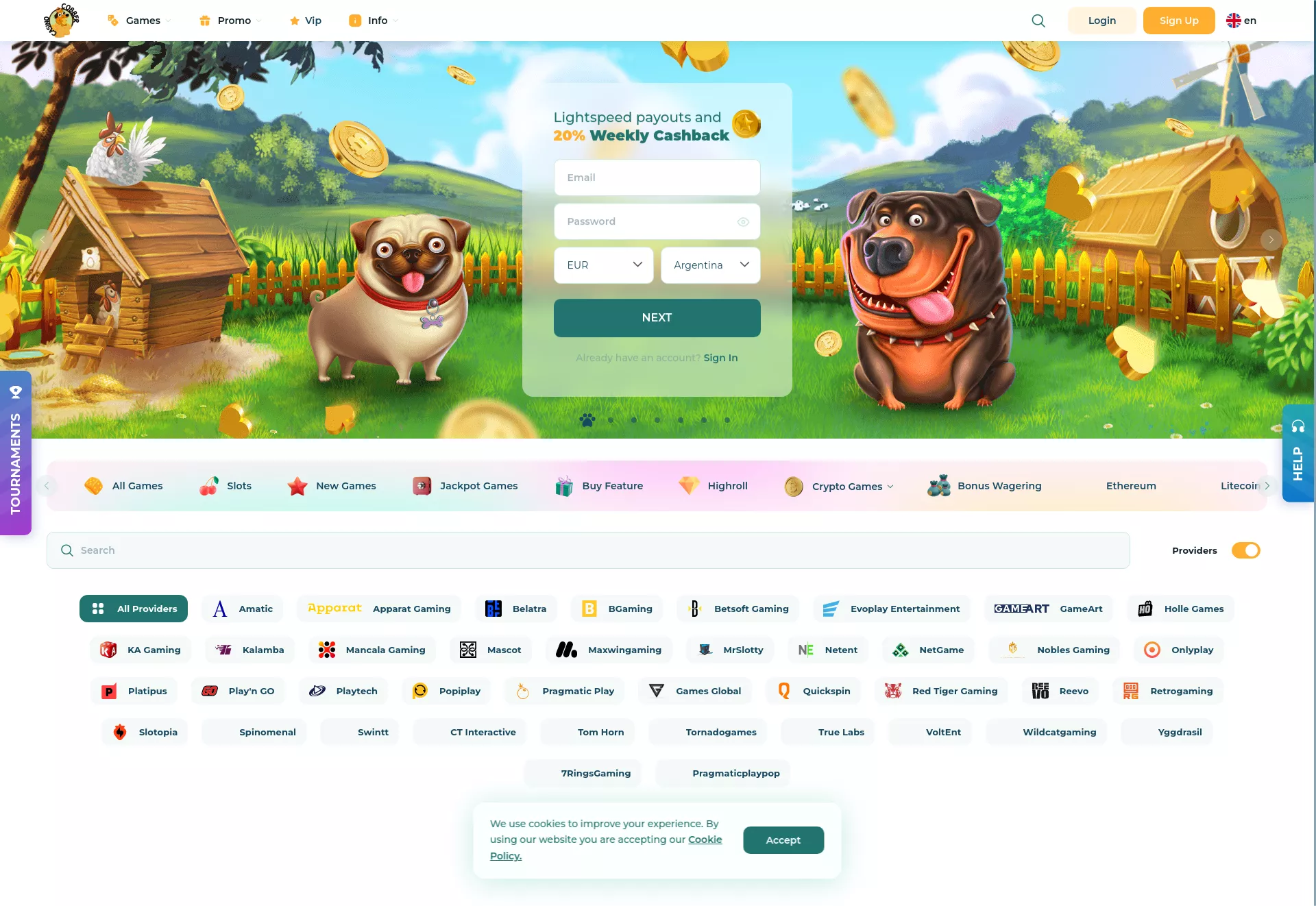 Desktop screen. Cobber Casino 100% up to $200 + 100 FS