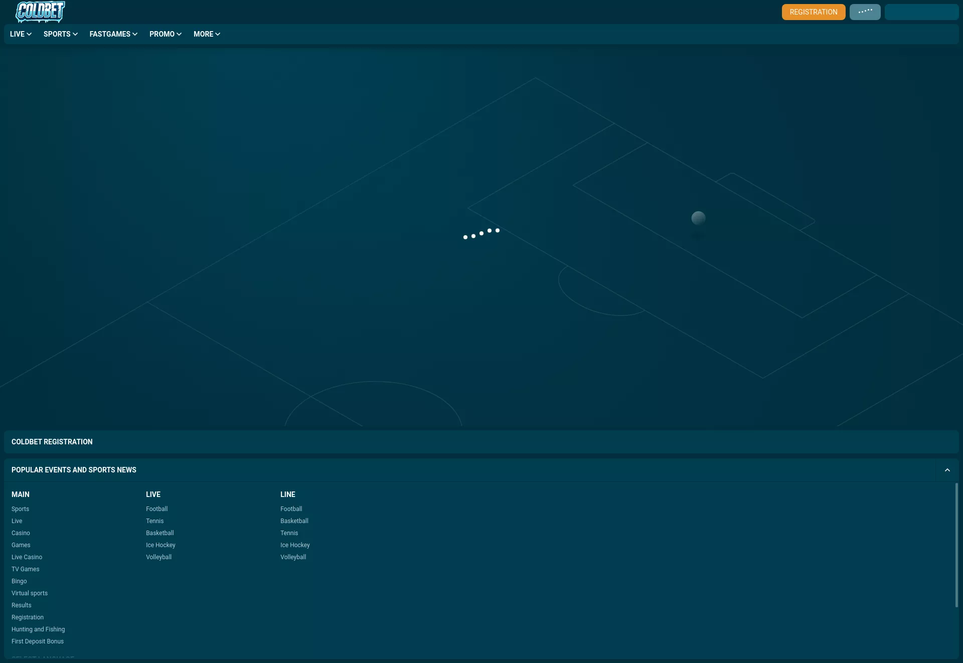 Desktop screen. ColdBet Up to $1500 + 150 FS