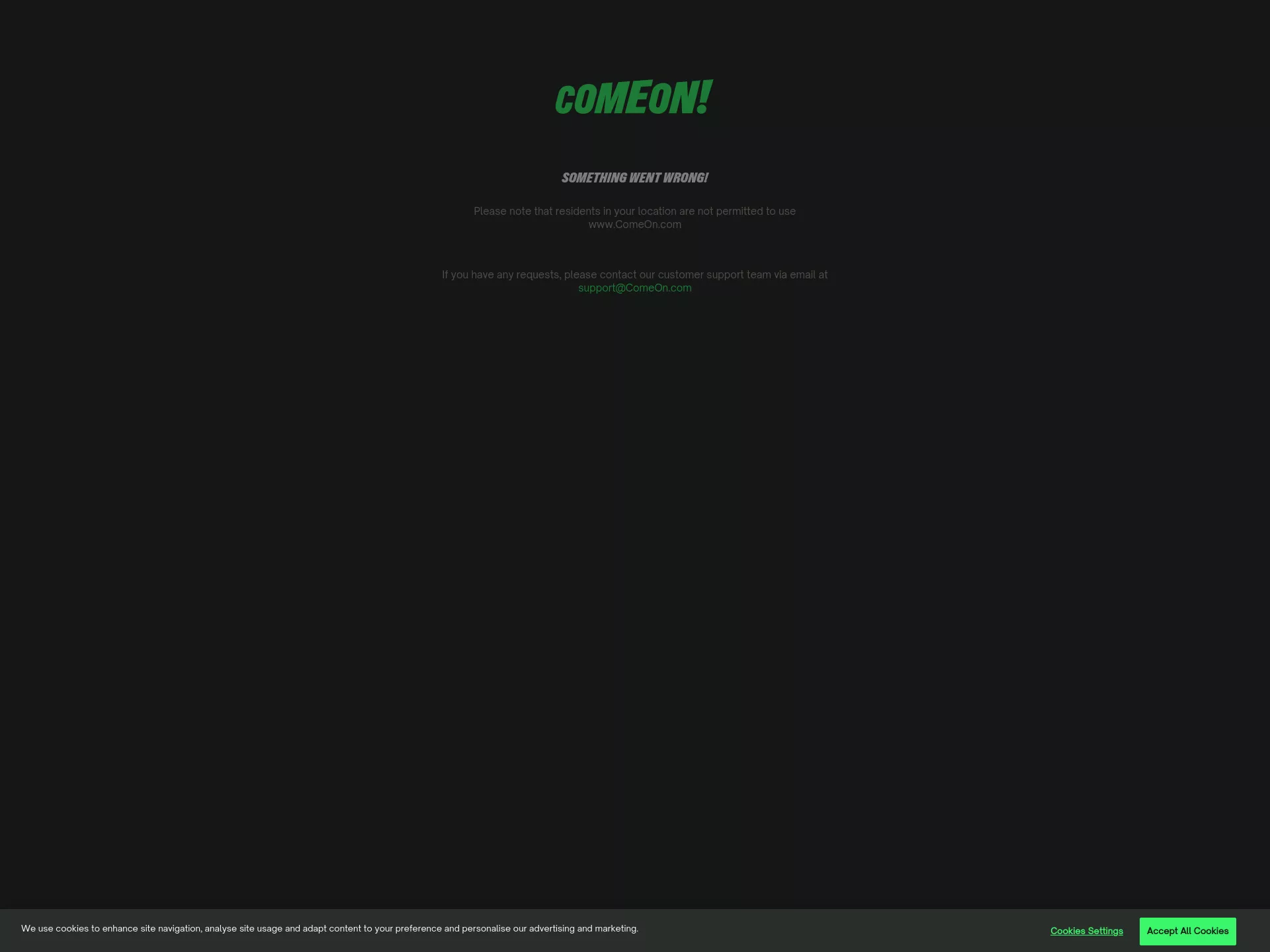 Desktop screen. ComeOn Get 300 FS