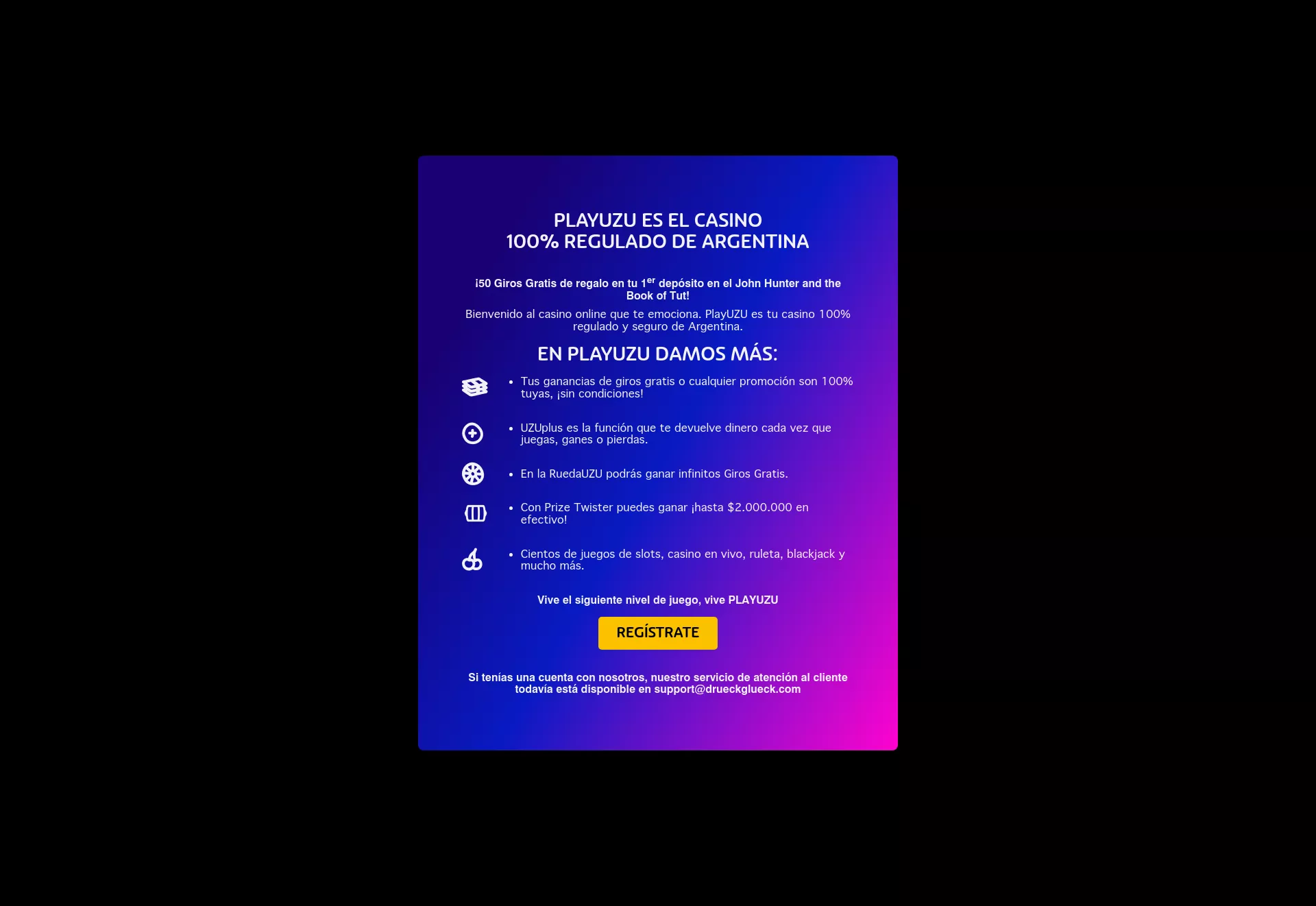 Desktop screen. DrueckGlueck 100% up to $100 + 50 FS