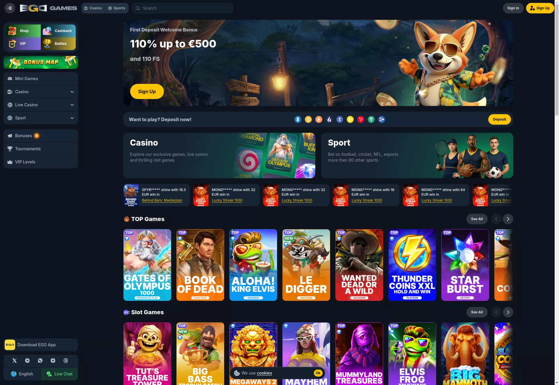 Desktop screen. Ego Games Get 50 FS