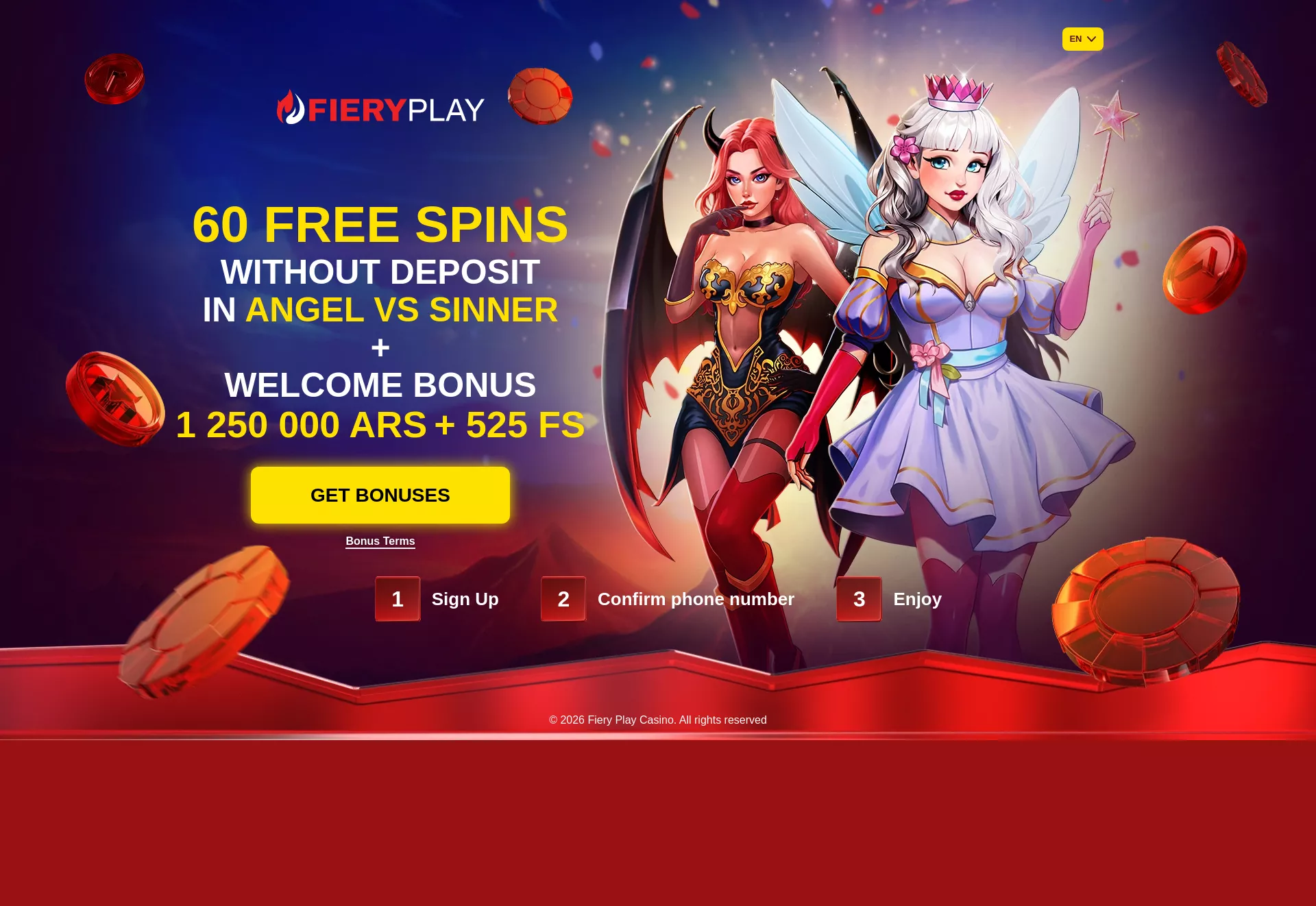 Desktop screen. Fieryplay Hasta $2500 + 350 FS