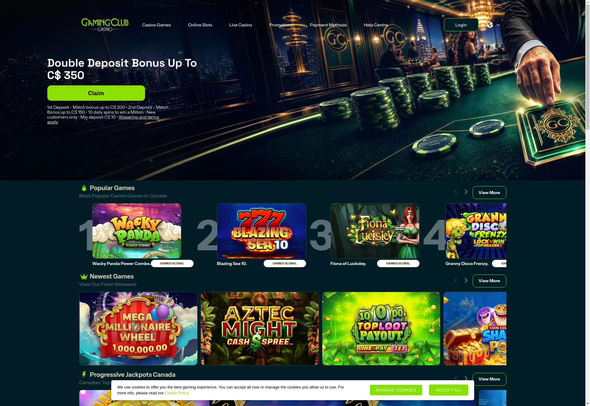 Desktop screen. Gaming Club Up to C$350