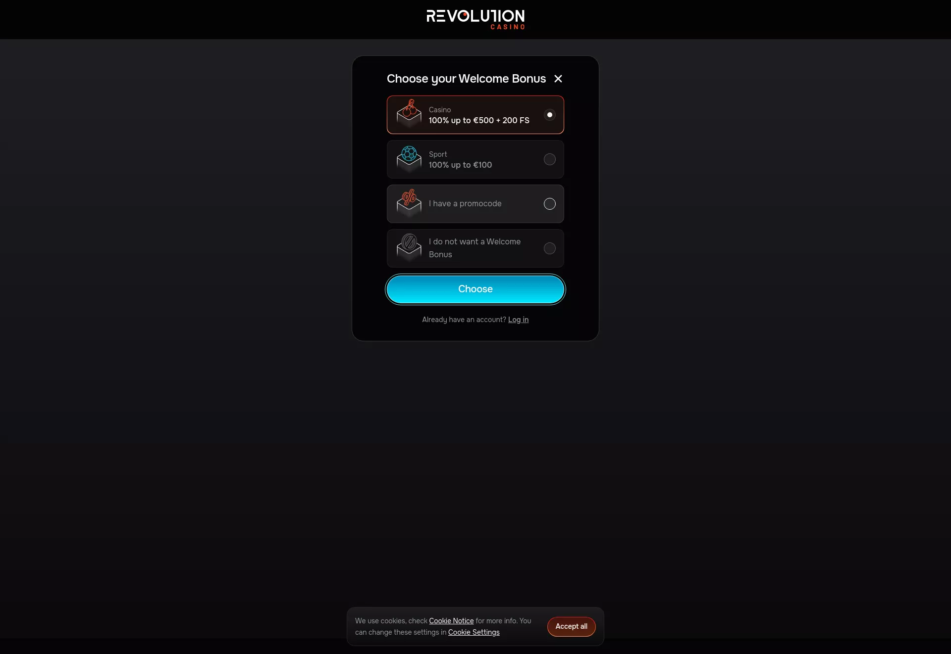 Desktop screen. GodOfCasino Up to $1000 + 300 FS