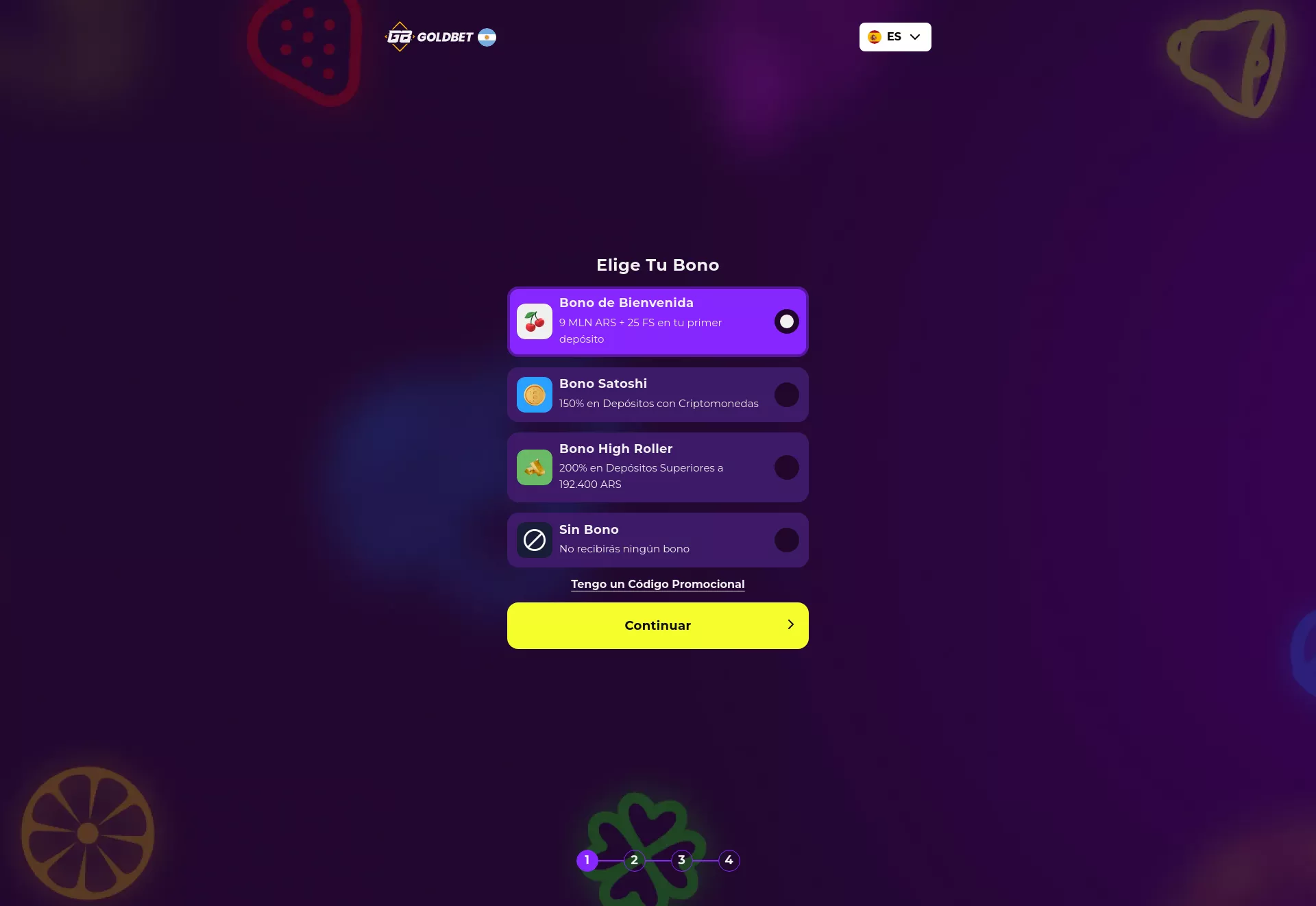 Desktop screen. Goldbet Casino Up to $10000