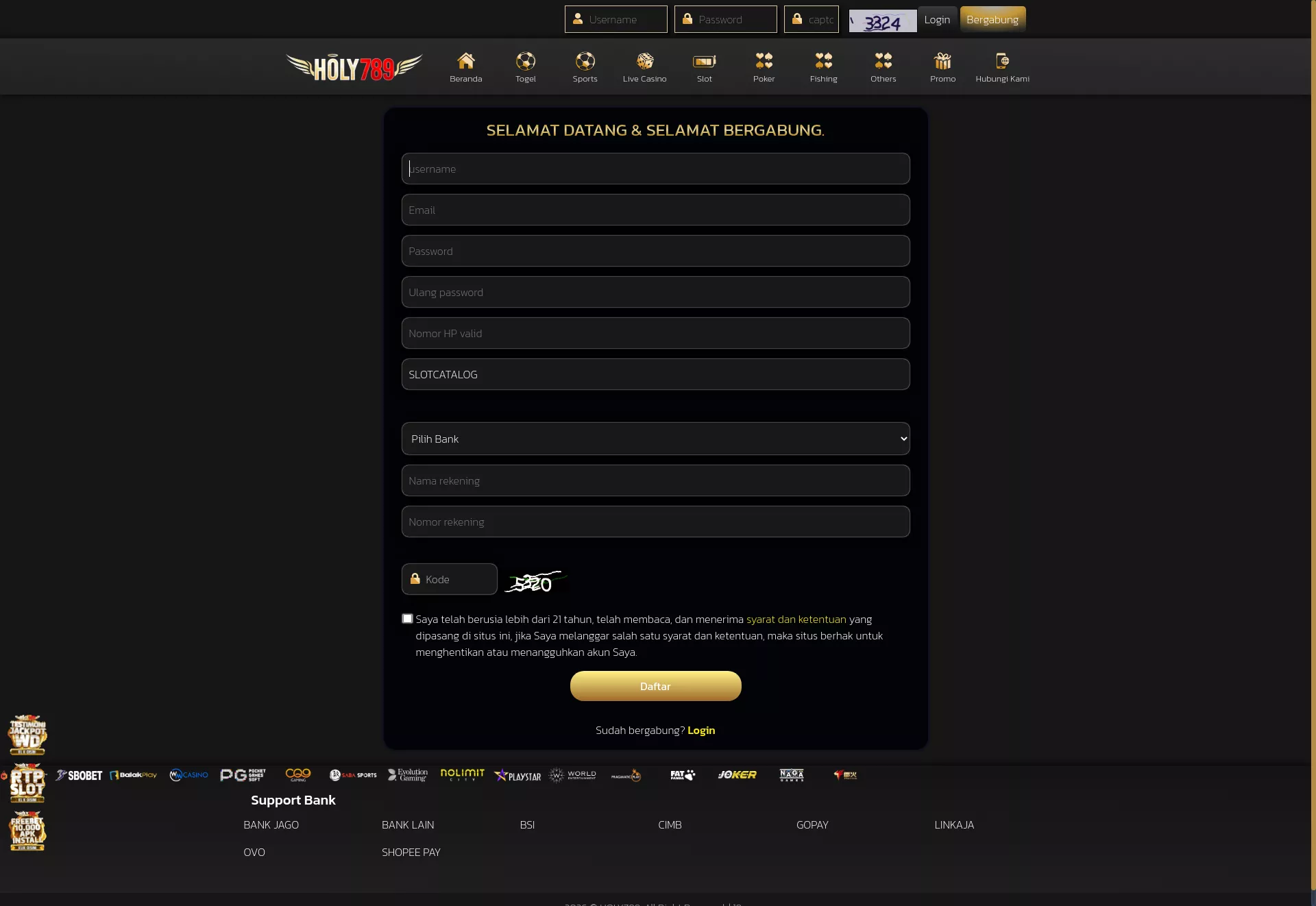 Desktop screen. HOLY789 100% up to Rp10000