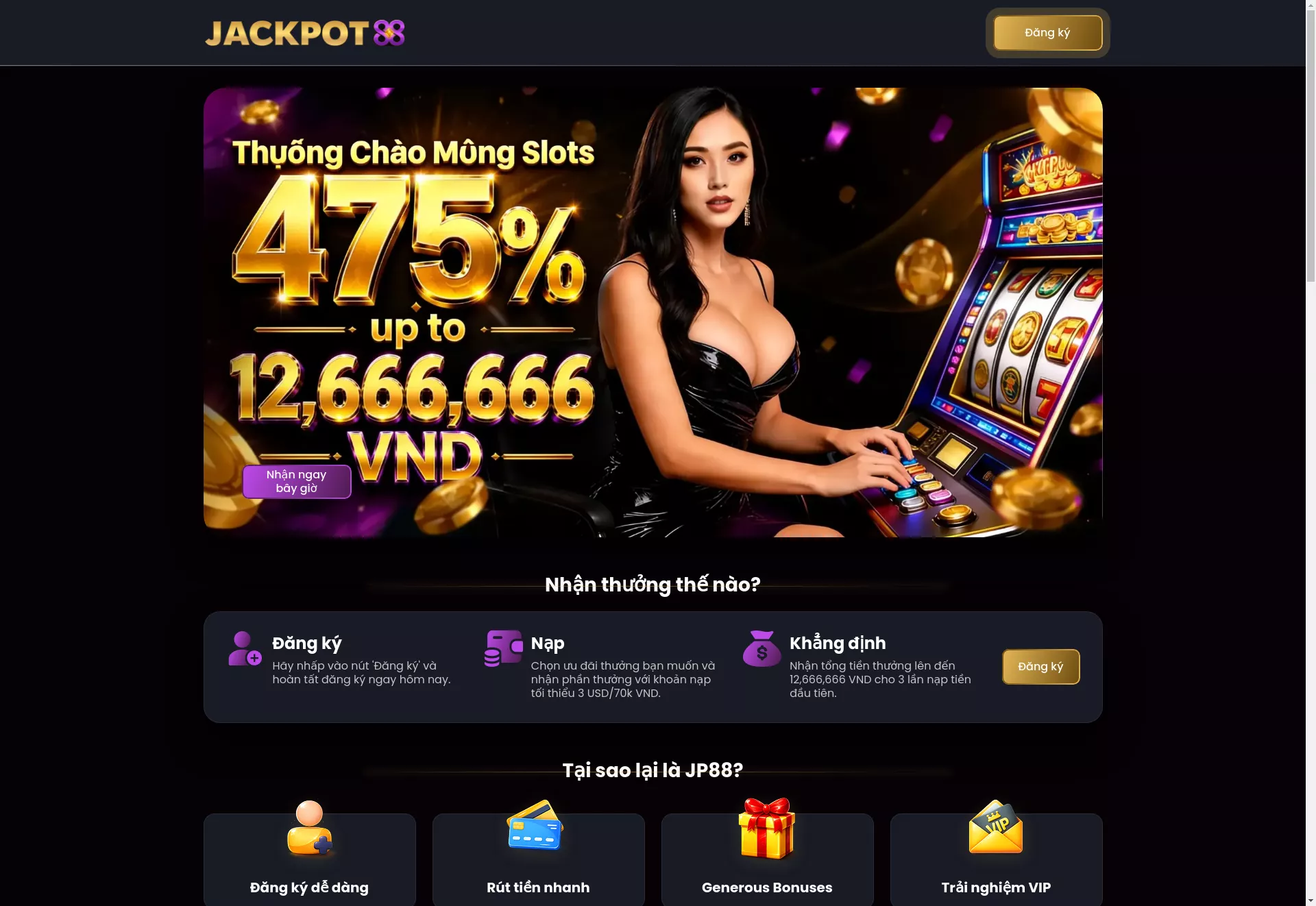 Desktop screen. Jackpot88 Up to ₫12,666,664