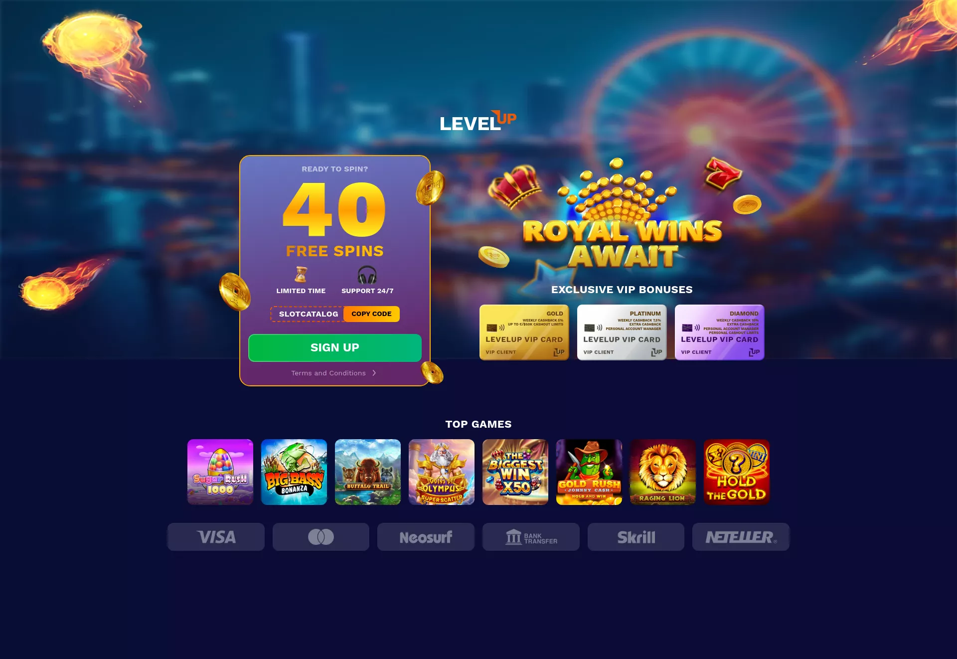Desktop screen. Level Up Get 40 FS