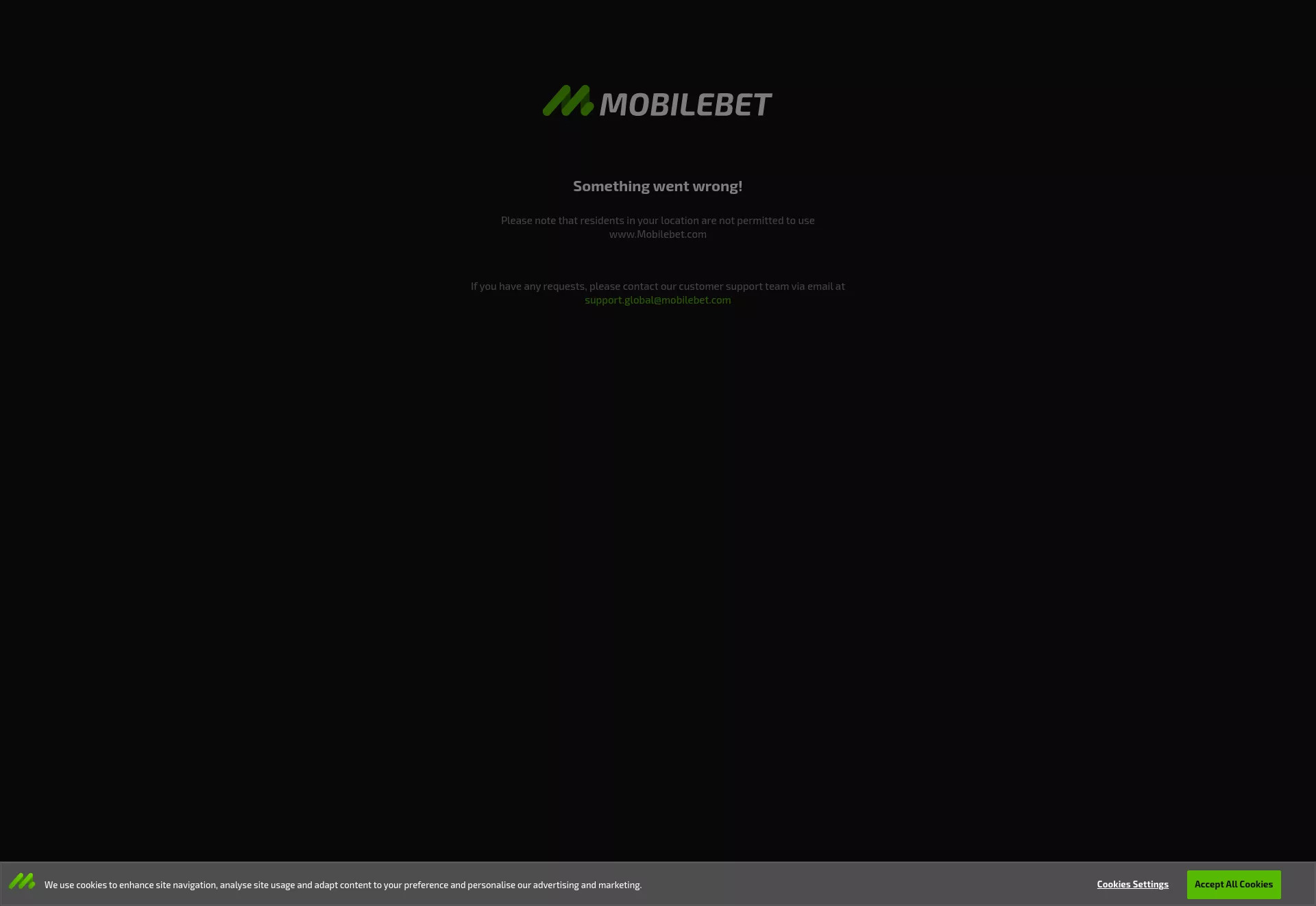 Desktop screen. Mobilbet 100% up to $100 + 100 FS