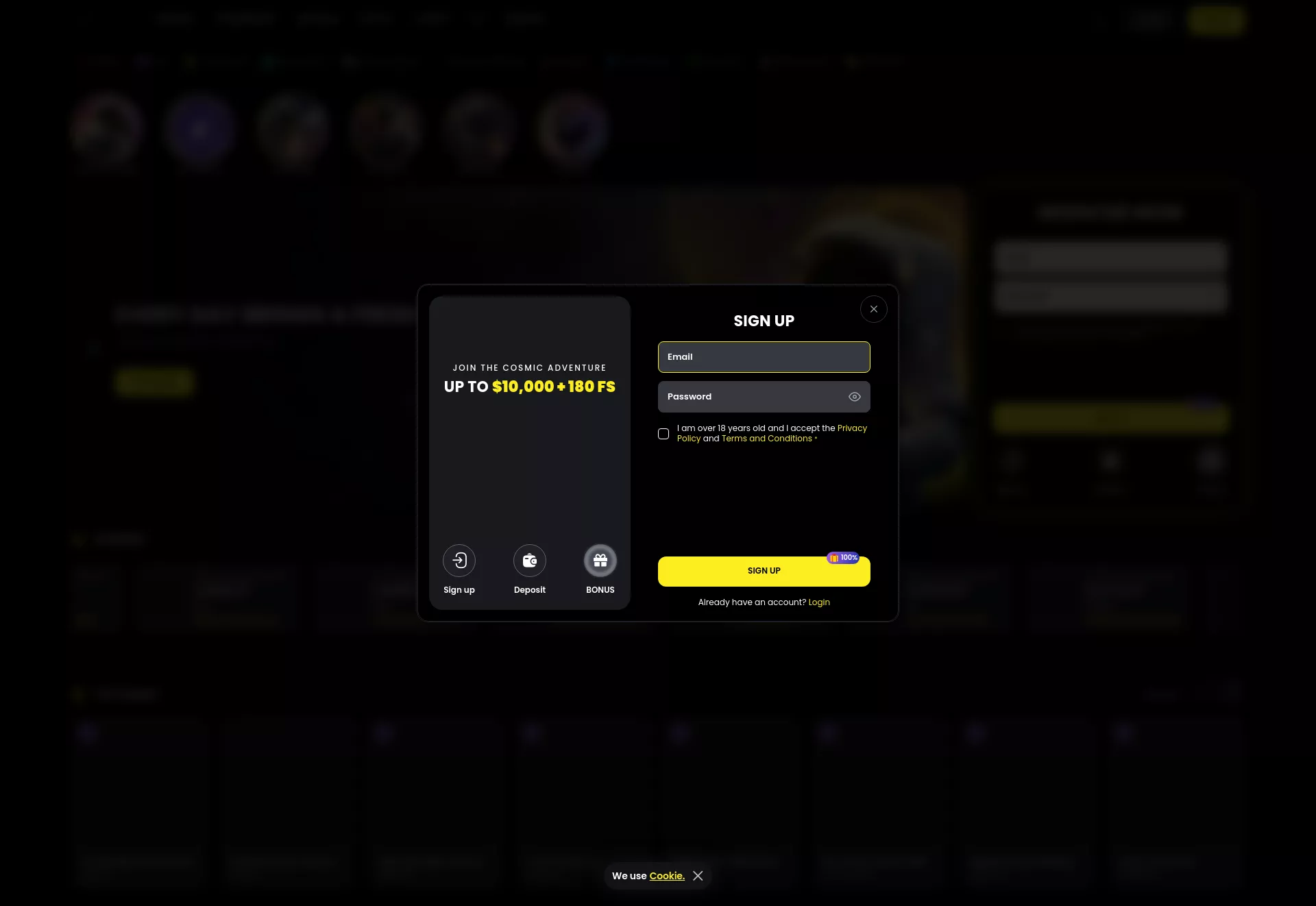 Desktop screen. Moonwin.com Up to A$10000 + 180 FS