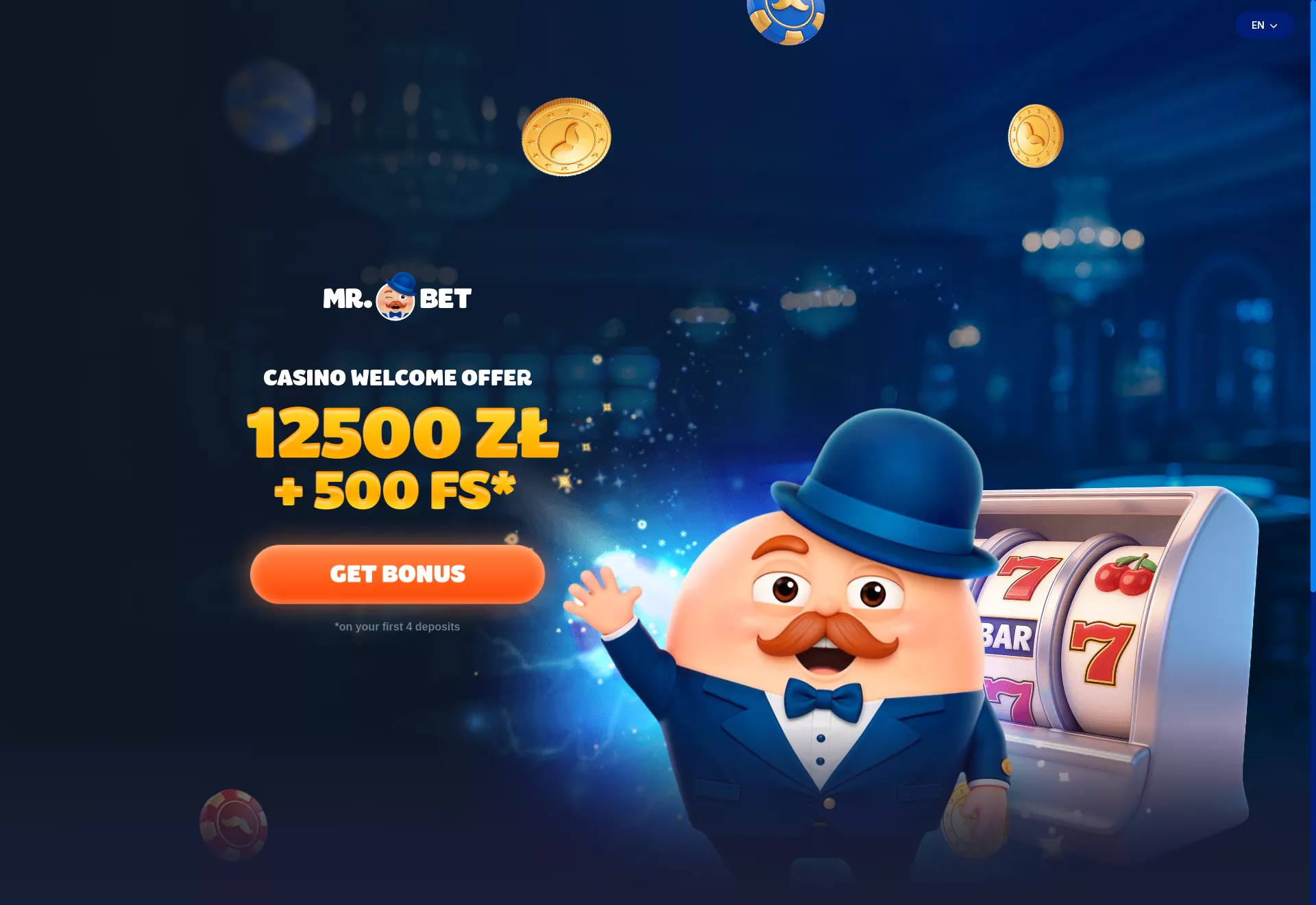 Desktop screen. Mr Bet Up to zł7500