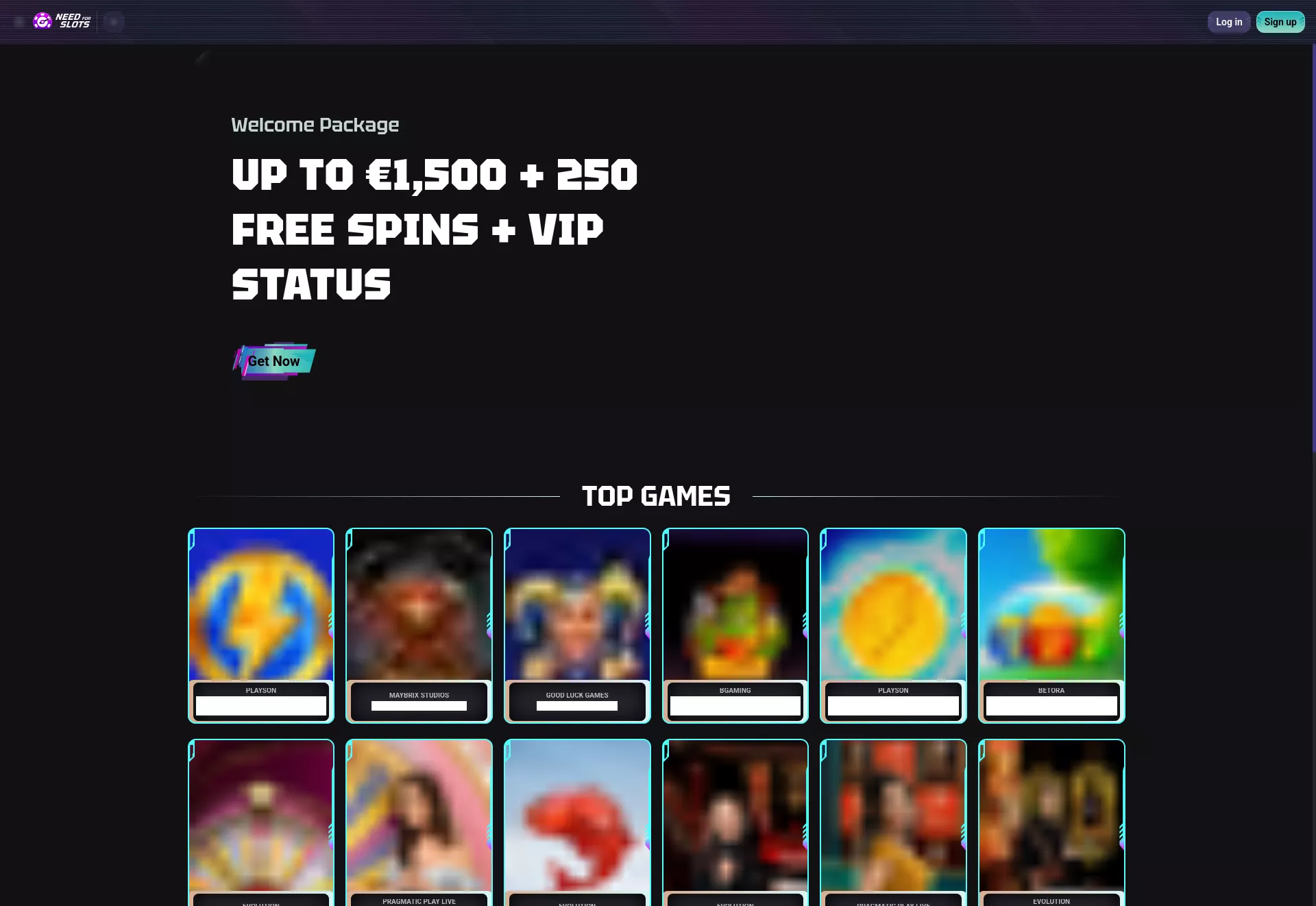 Desktop screen. Needforslots Up to $1500 + 250 FS