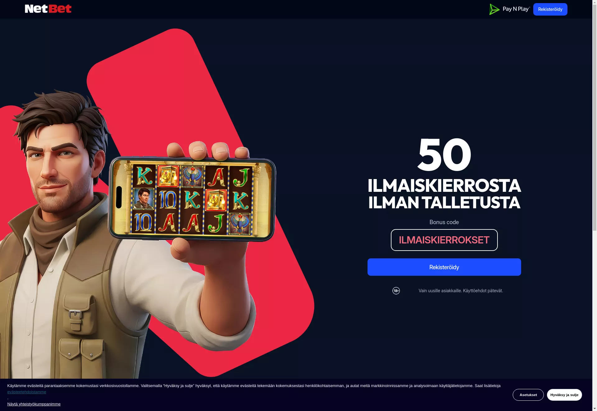 Desktop screen. NetBet Get 20 FS