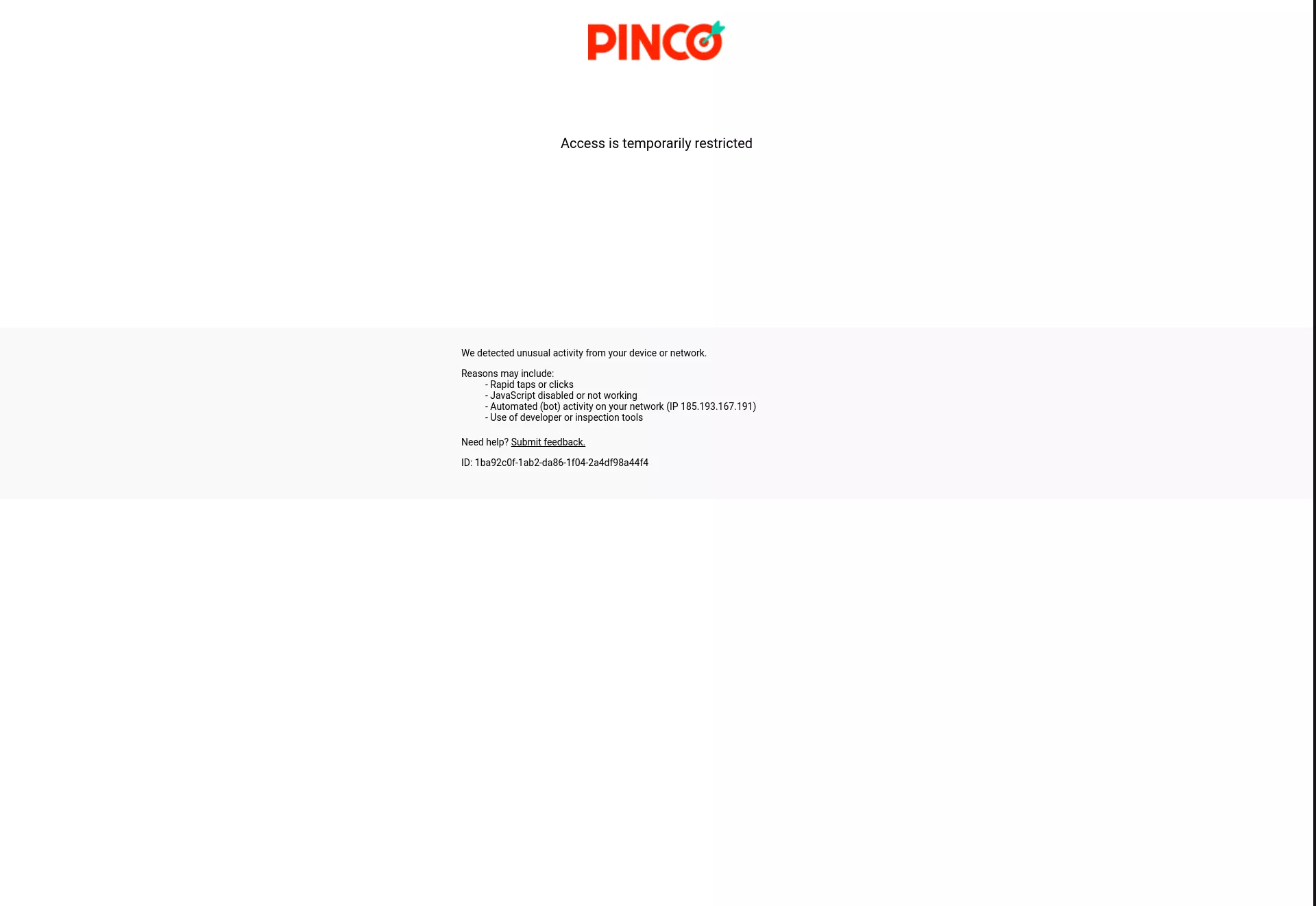 Desktop screen. PINCO 120% up to ₺200,000 + 250 FS