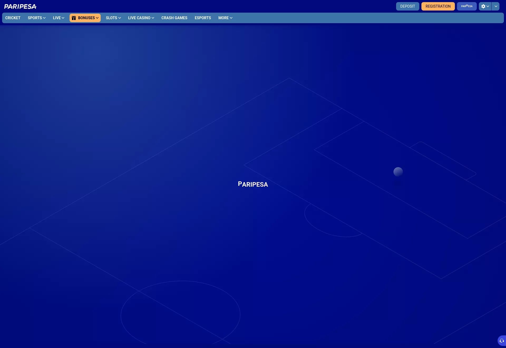 Desktop screen. Paripesa Get 40 FS