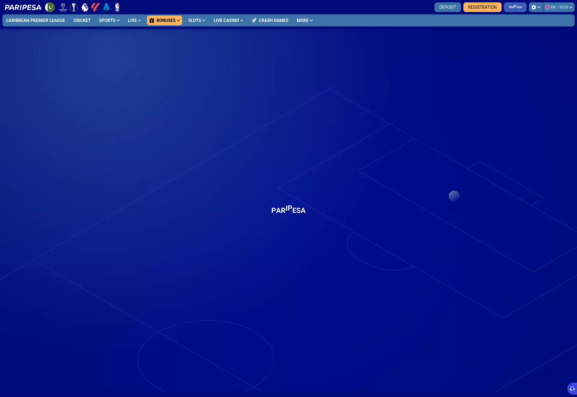 Desktop screen. Paripesa Up to Rs1034940 + 150 FS