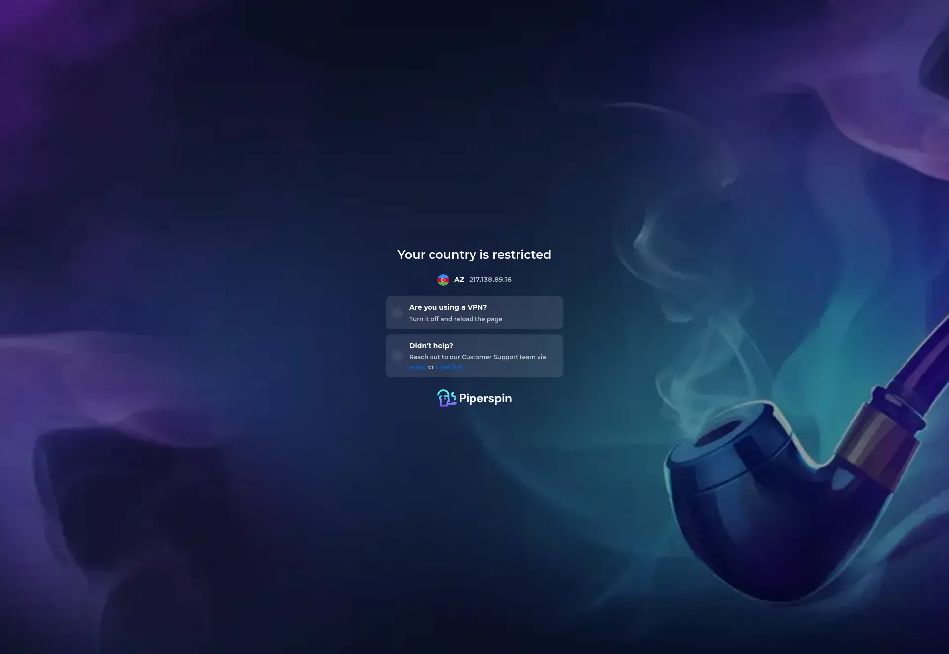 Desktop screen. Piperspin Up to $1500 + 250 FS