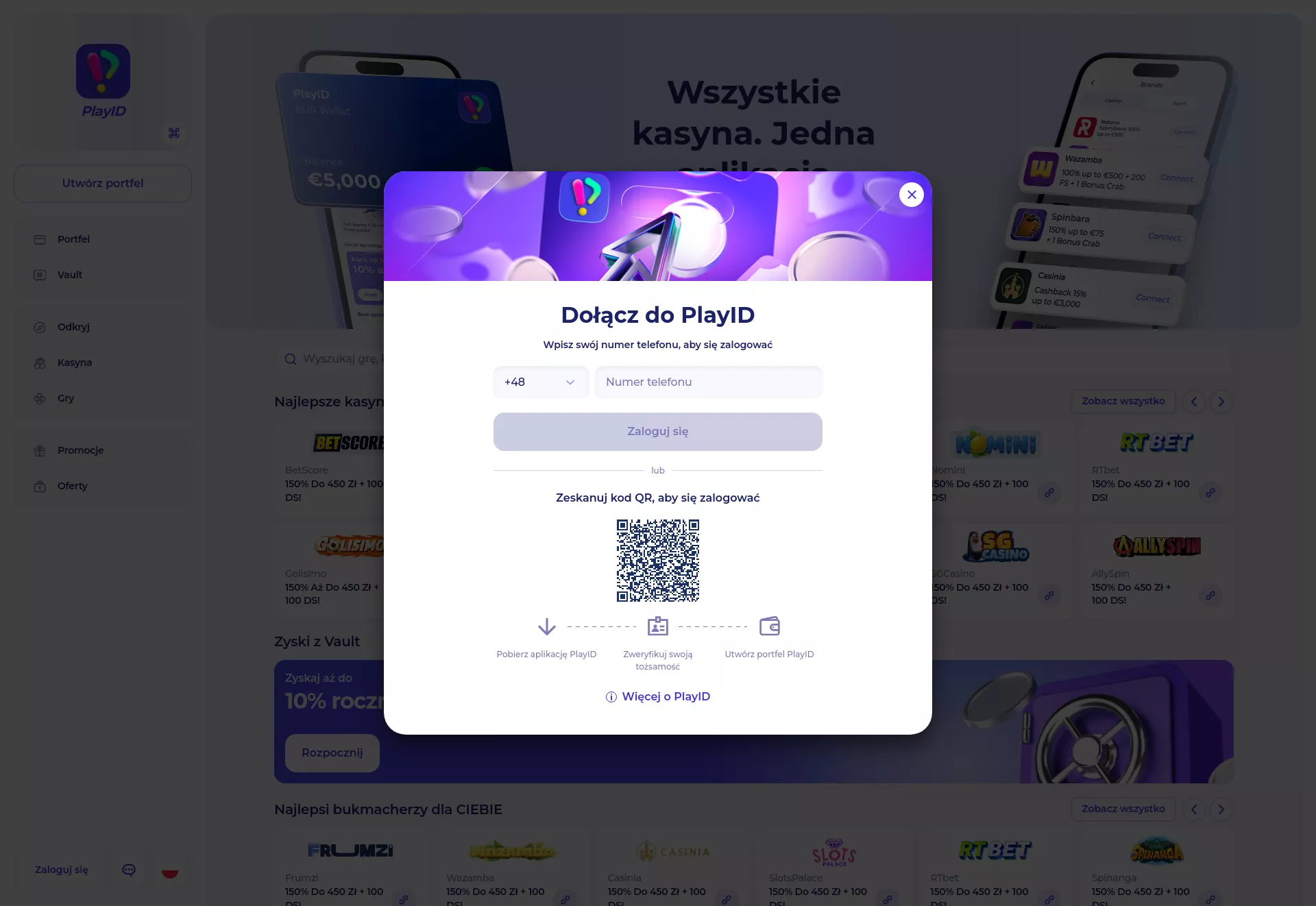Desktop screen. PlayID Up to zł45