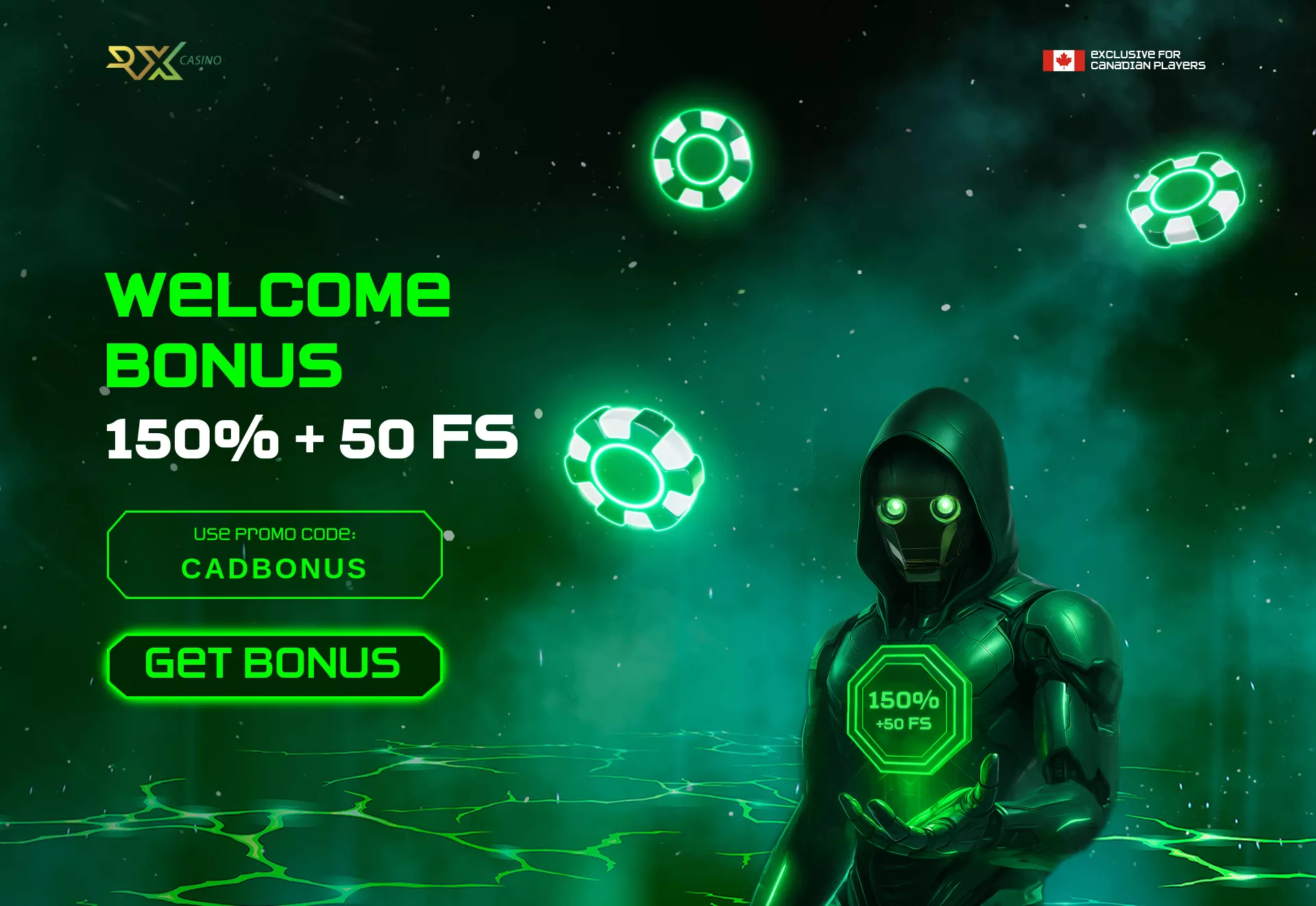 Desktop screen. RX Casino Up to $17500