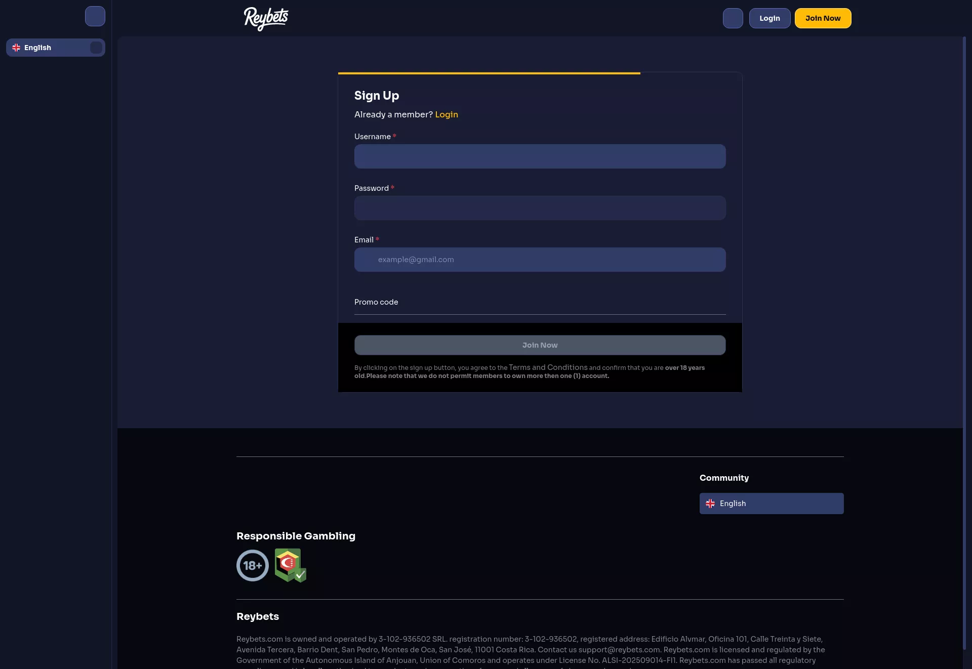 Desktop screen. Reybets Get 50% rakeback