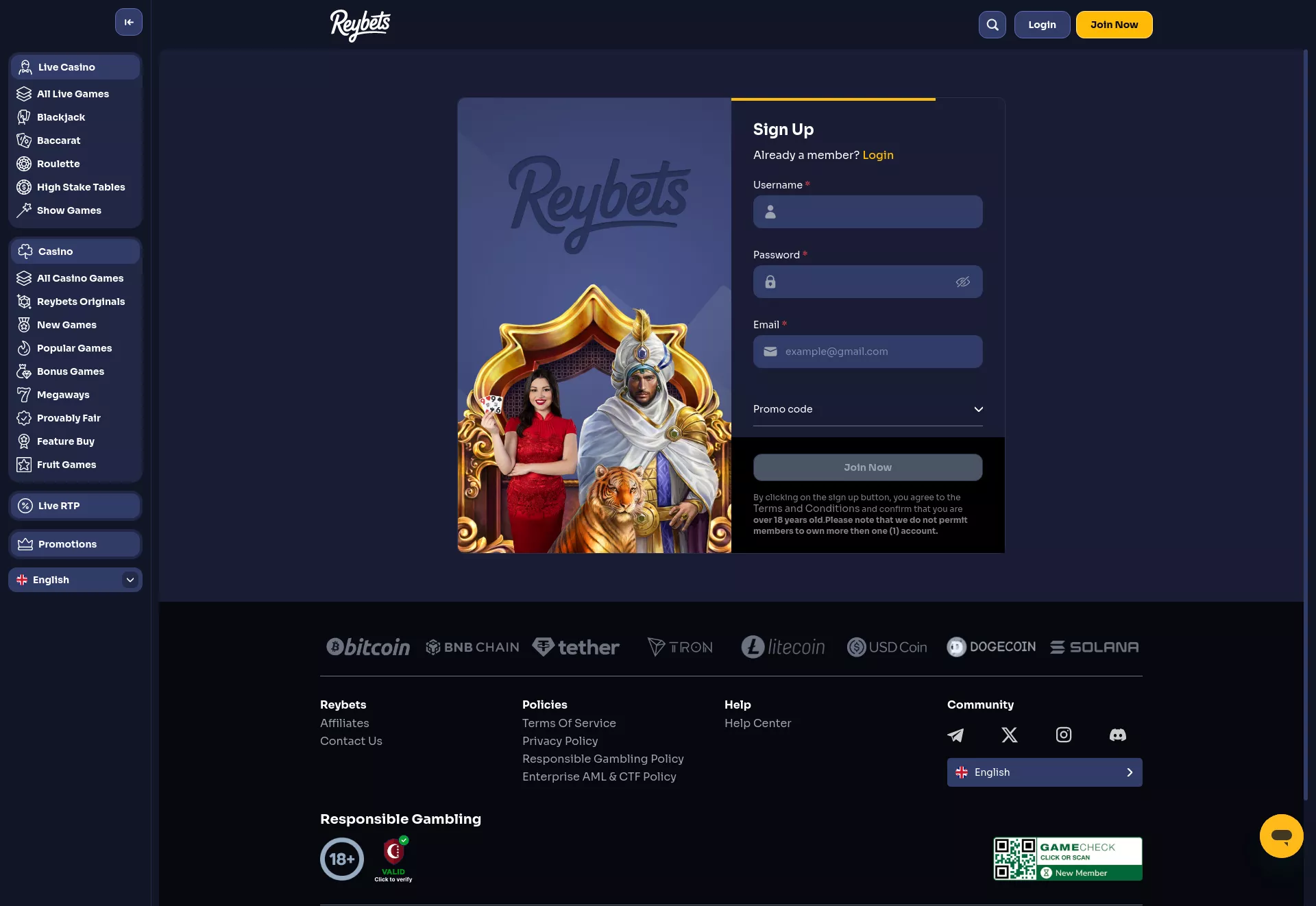 Desktop screen. Reybets 200% up to $1000