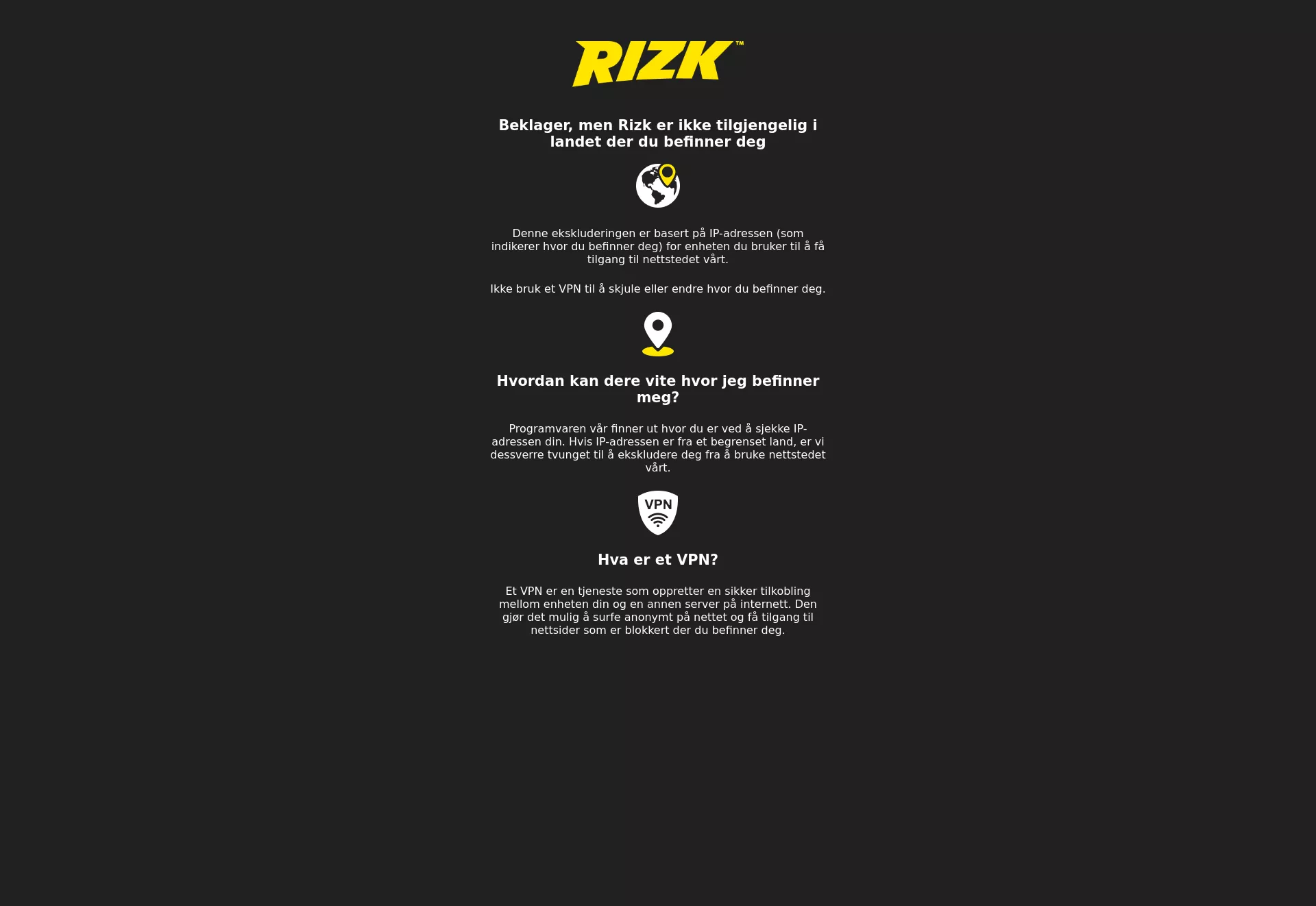 Desktop screen. Rizk 100% Up to kr5000 + 100 FS