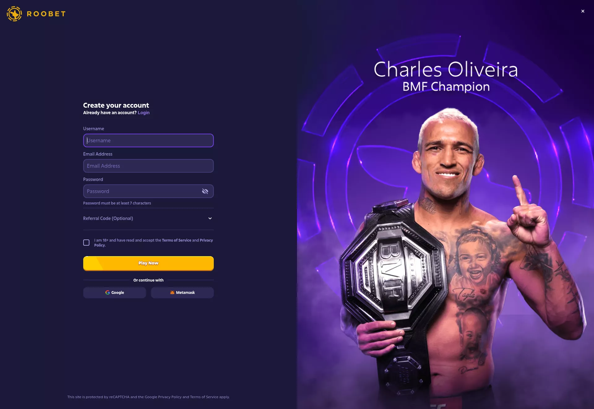 Desktop screen. Roobet Up to $100000 Weekly Raffle