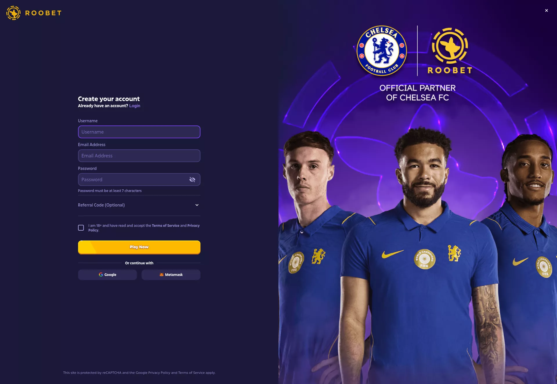 Desktop screen. Roobet Up to $100000 Weekly Raffle
