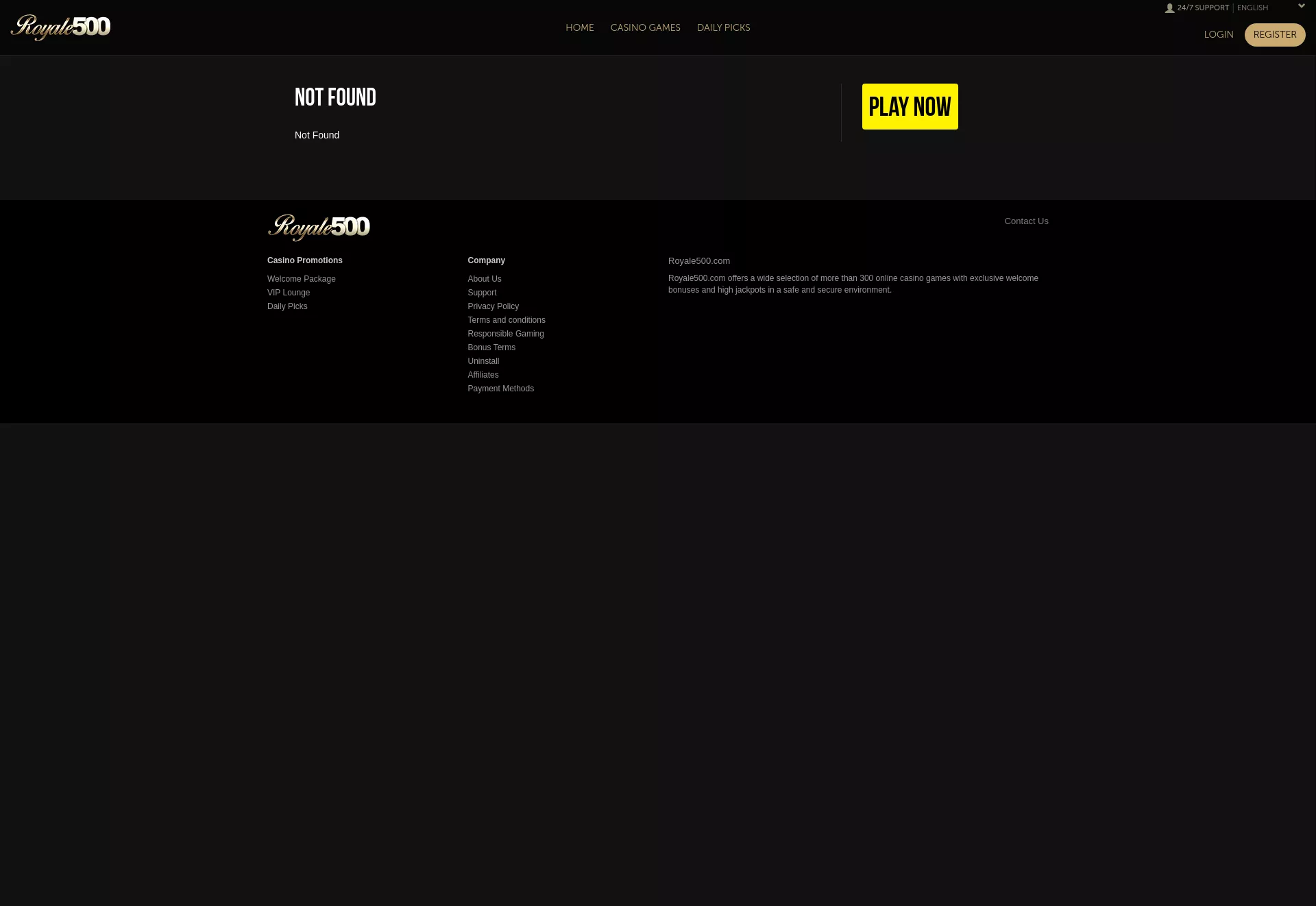 Desktop screen. Royale500 100% up to $100 + 25 FS