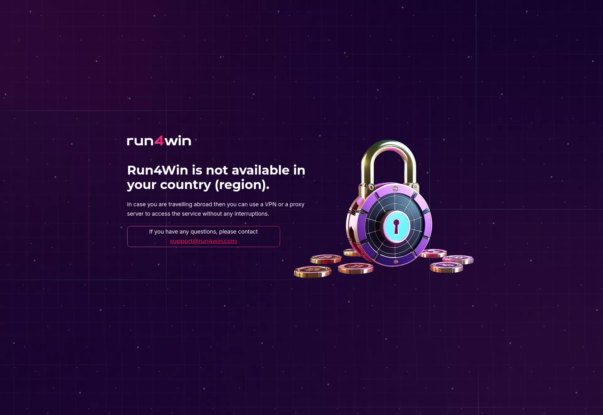 Desktop screen. Run4Win Casino Get 20 Free Spins