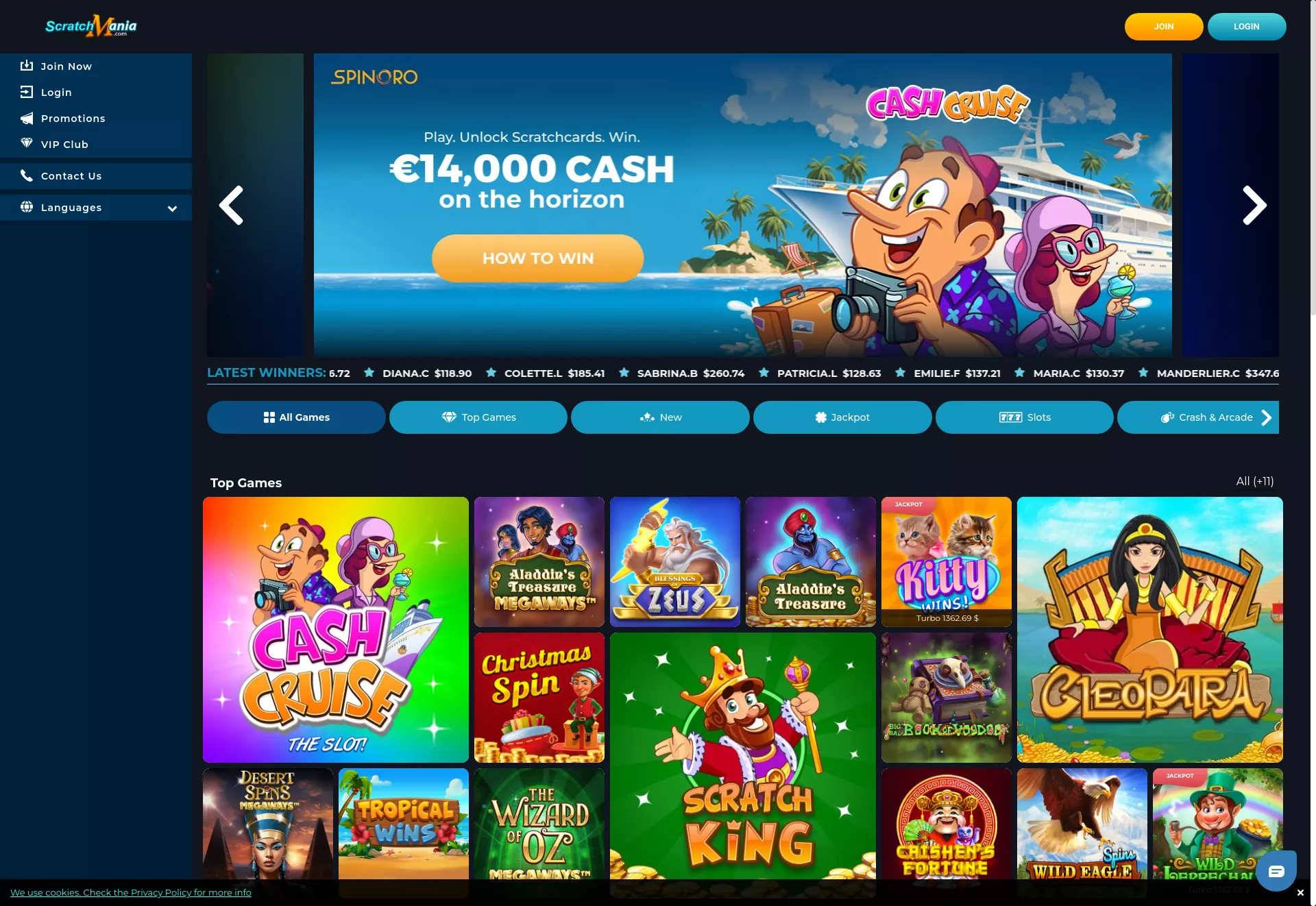 Desktop screen. Scratch Mania 100% hasta $200