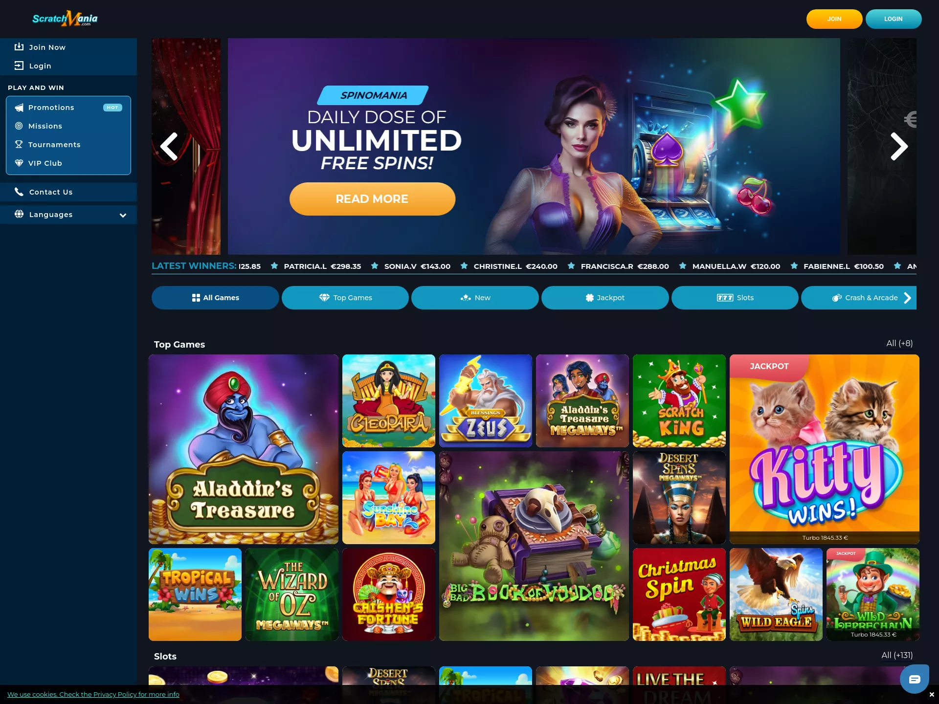 Desktop screen. Scratch Mania 100% до €200