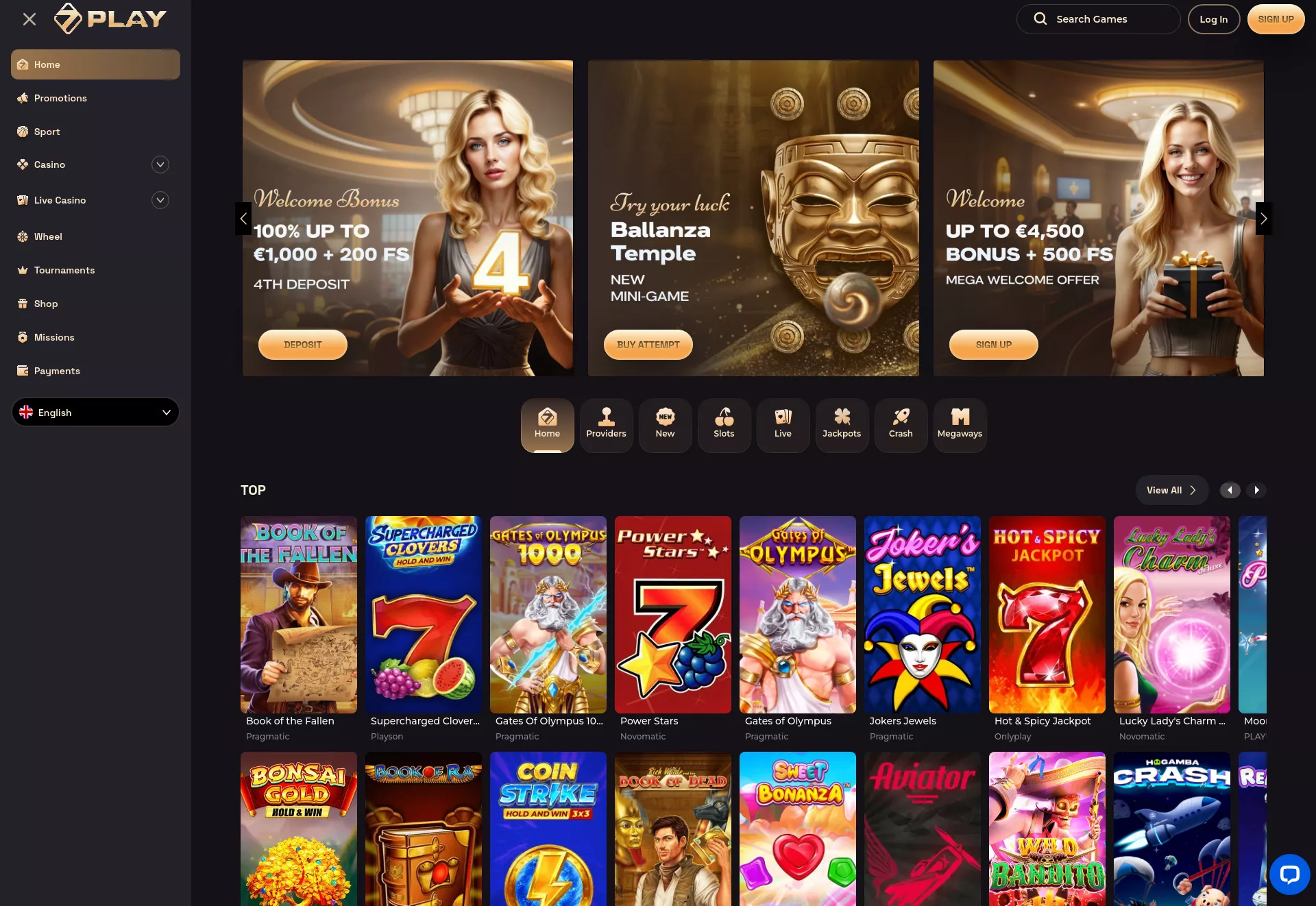 Desktop screen. Sevenplay Get 10 Free Spins