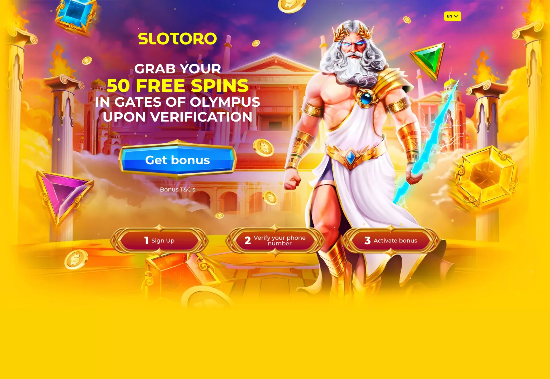 Desktop screen. Slotoro Up to L10000 + 250 FS