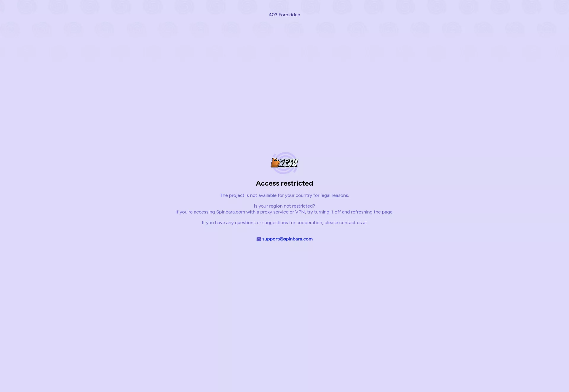 Desktop screen. Spinbara 100% up to $500 + 200 FS + 1 Bonus Crab