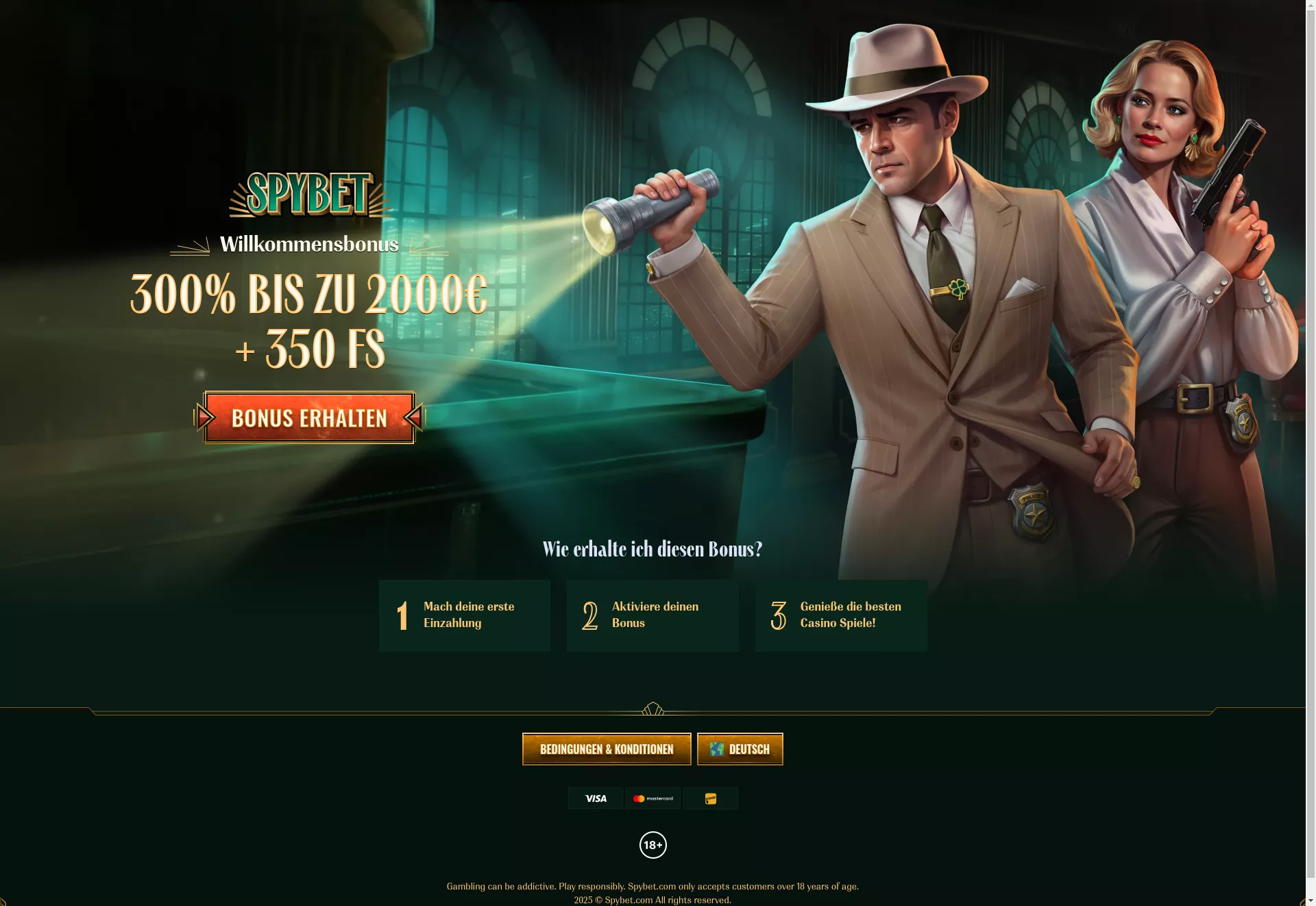 Desktop screen. Spybet Up to $2000 + 350 FS