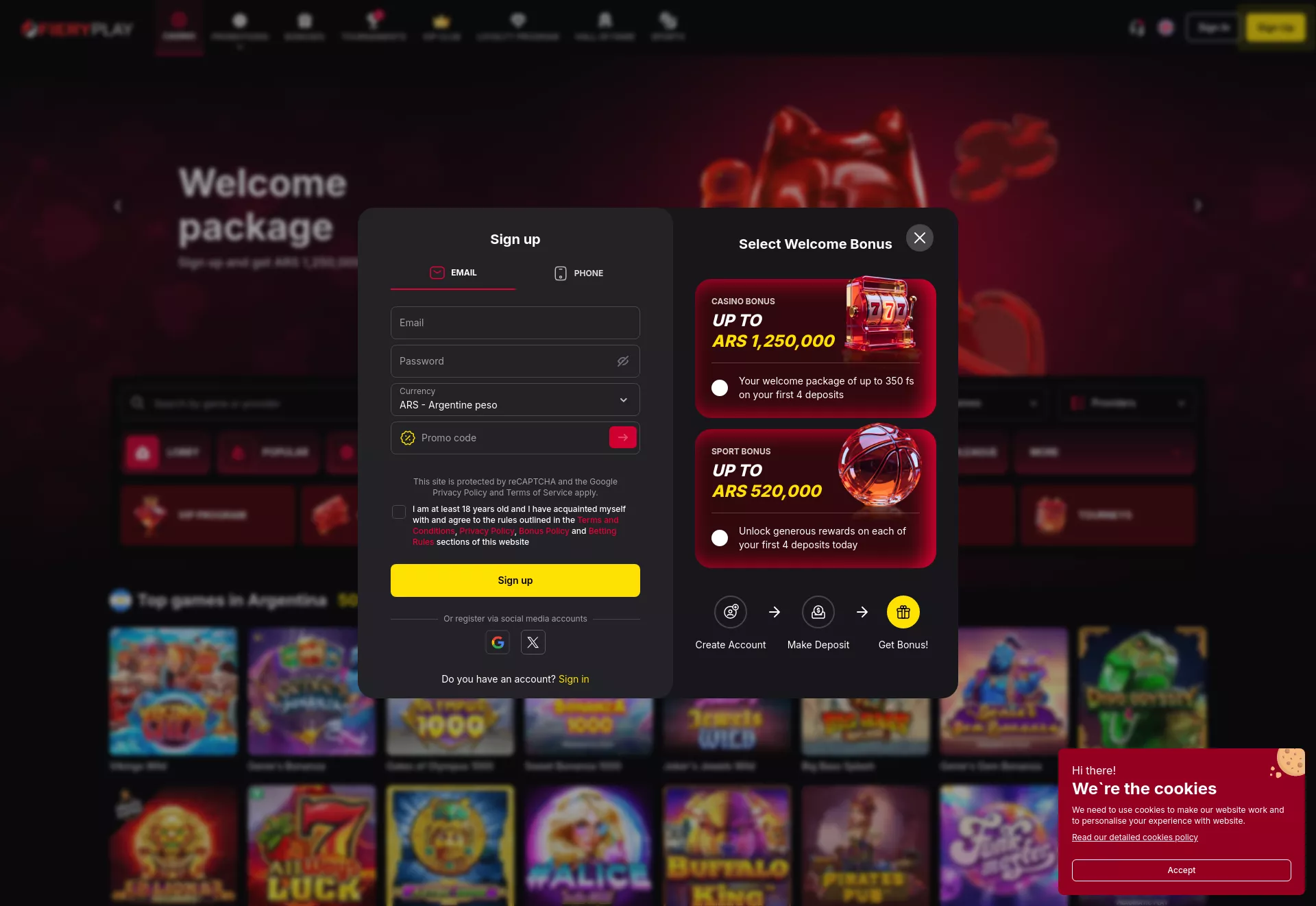 Desktop screen. Vulkan Spiele Casino Up to $2500 + 350 FS