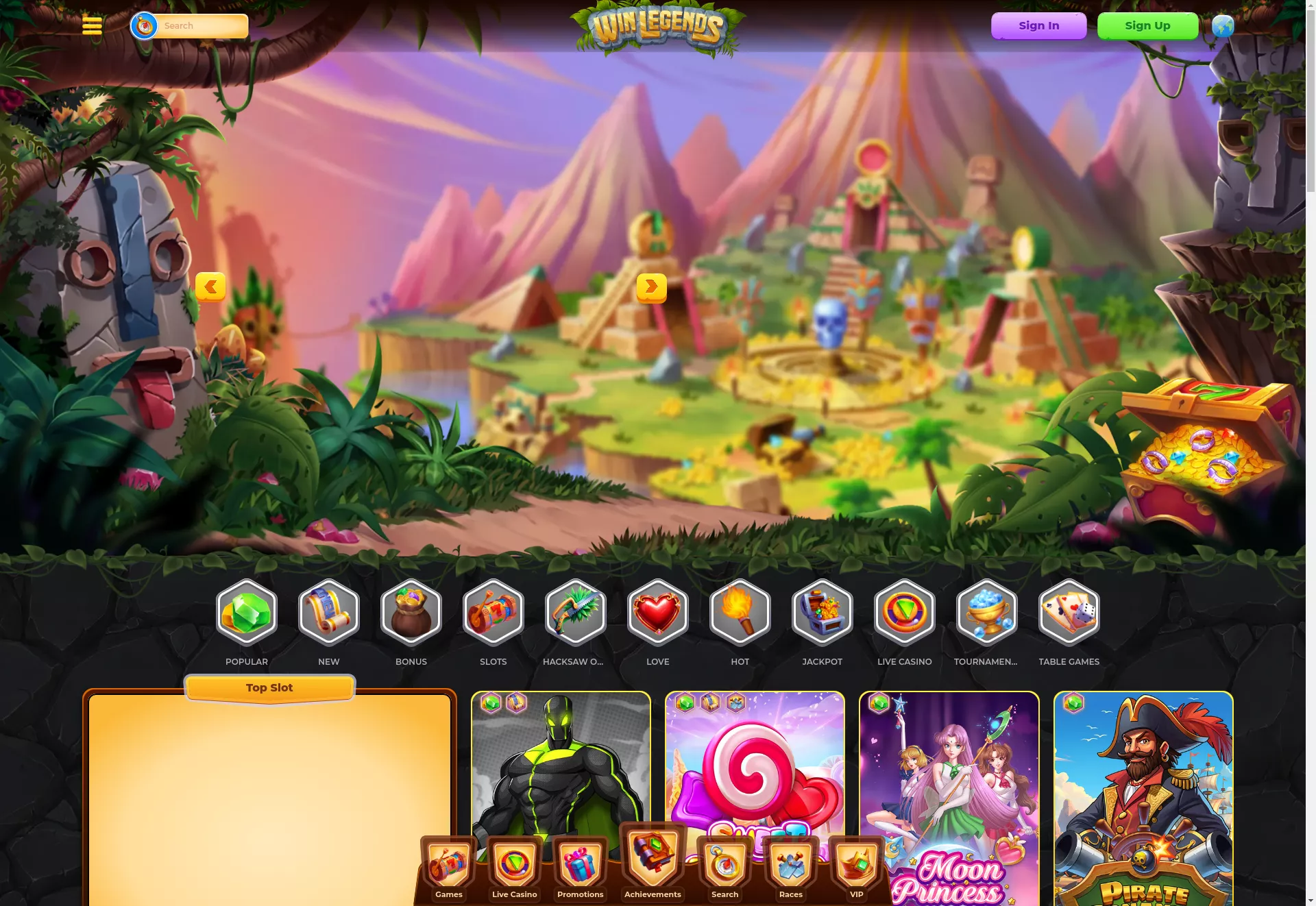 Desktop screen. Win Legends Casino Up to $2000