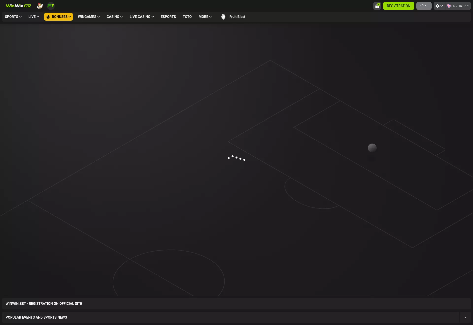 Desktop screen. WinwinBet Get 80 FS