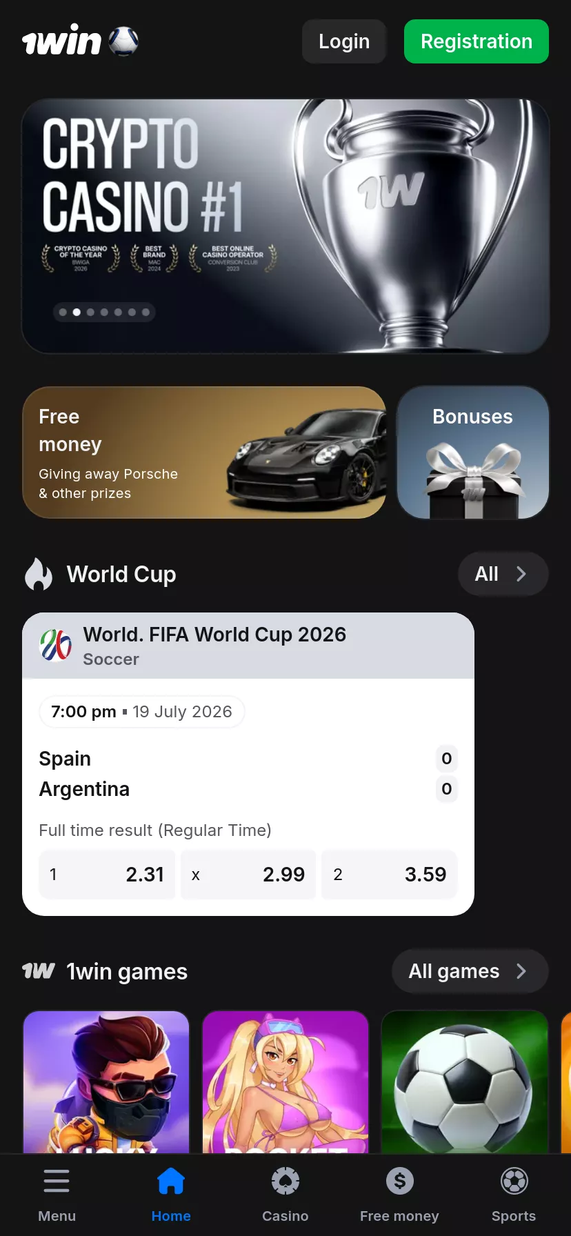 Mobile screen. 1win Up to ₺80000