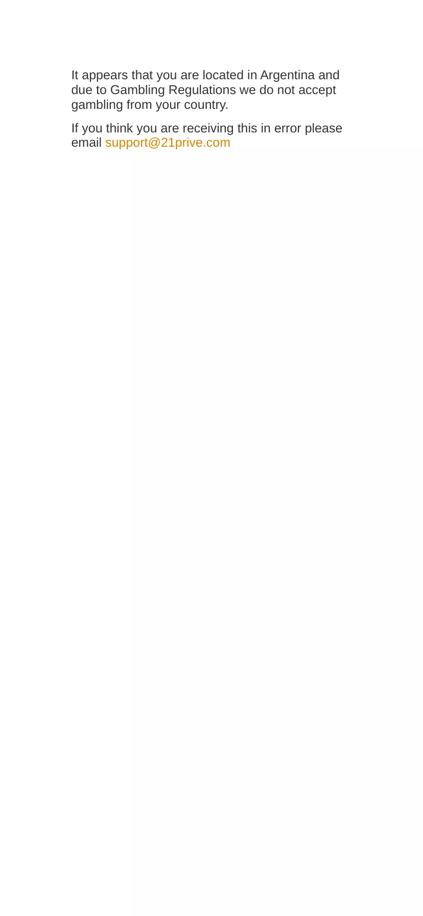 Mobile screen. 21 Prive Up to $1300 + 200 FS