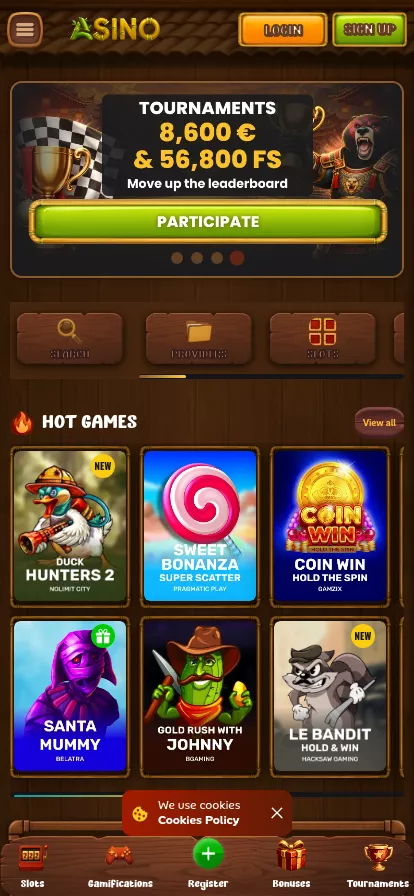 Mobile screen. Asino Up to NZ$3435 + 800 FS
