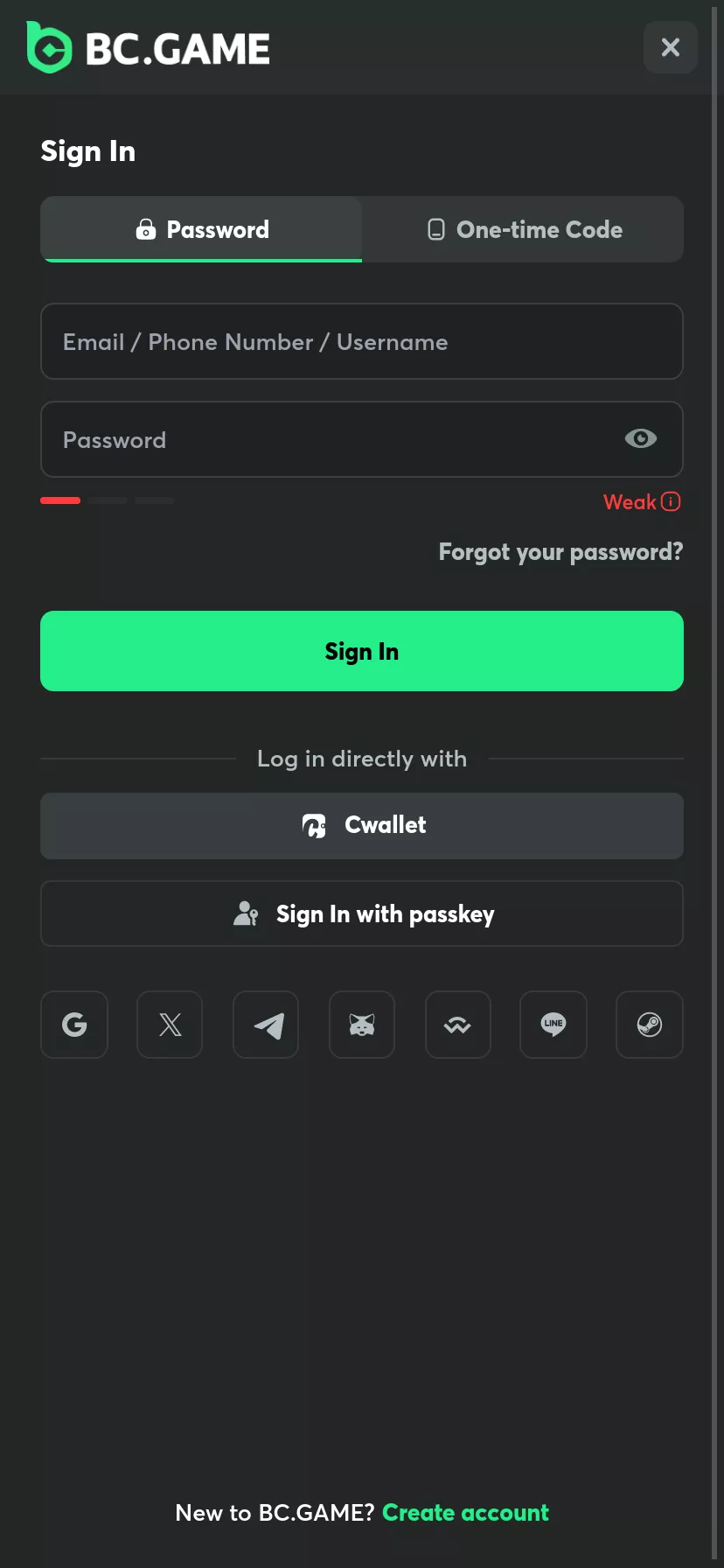 Mobile screen. BC.Game Casino Get 60 Free Spins