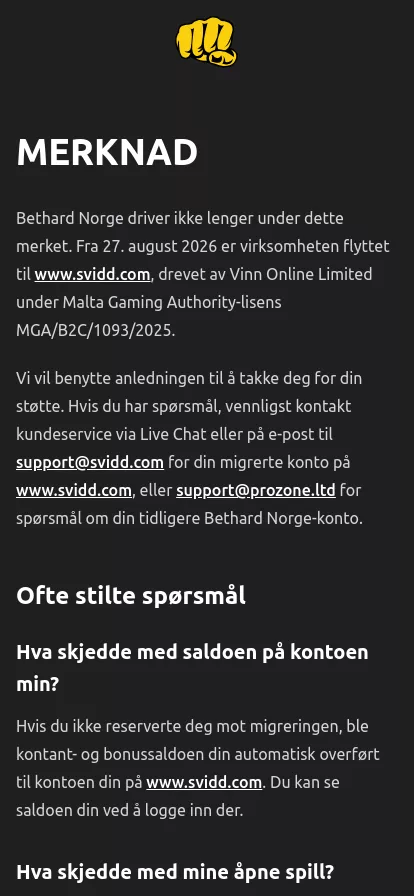 Mobile screen. Bethard Casino 100% up to kr1000 + 20 FS