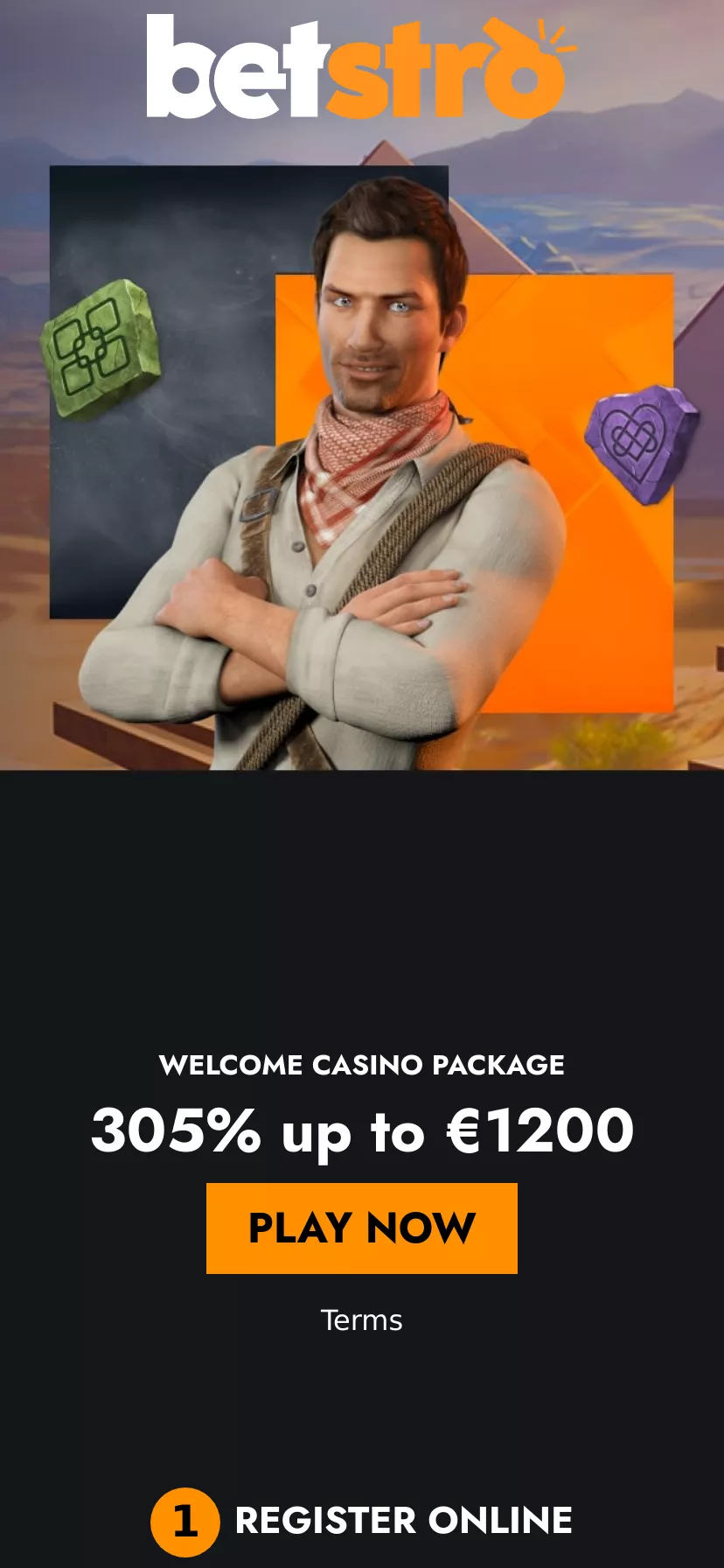 Mobile screen. Betstro 100% up to $200